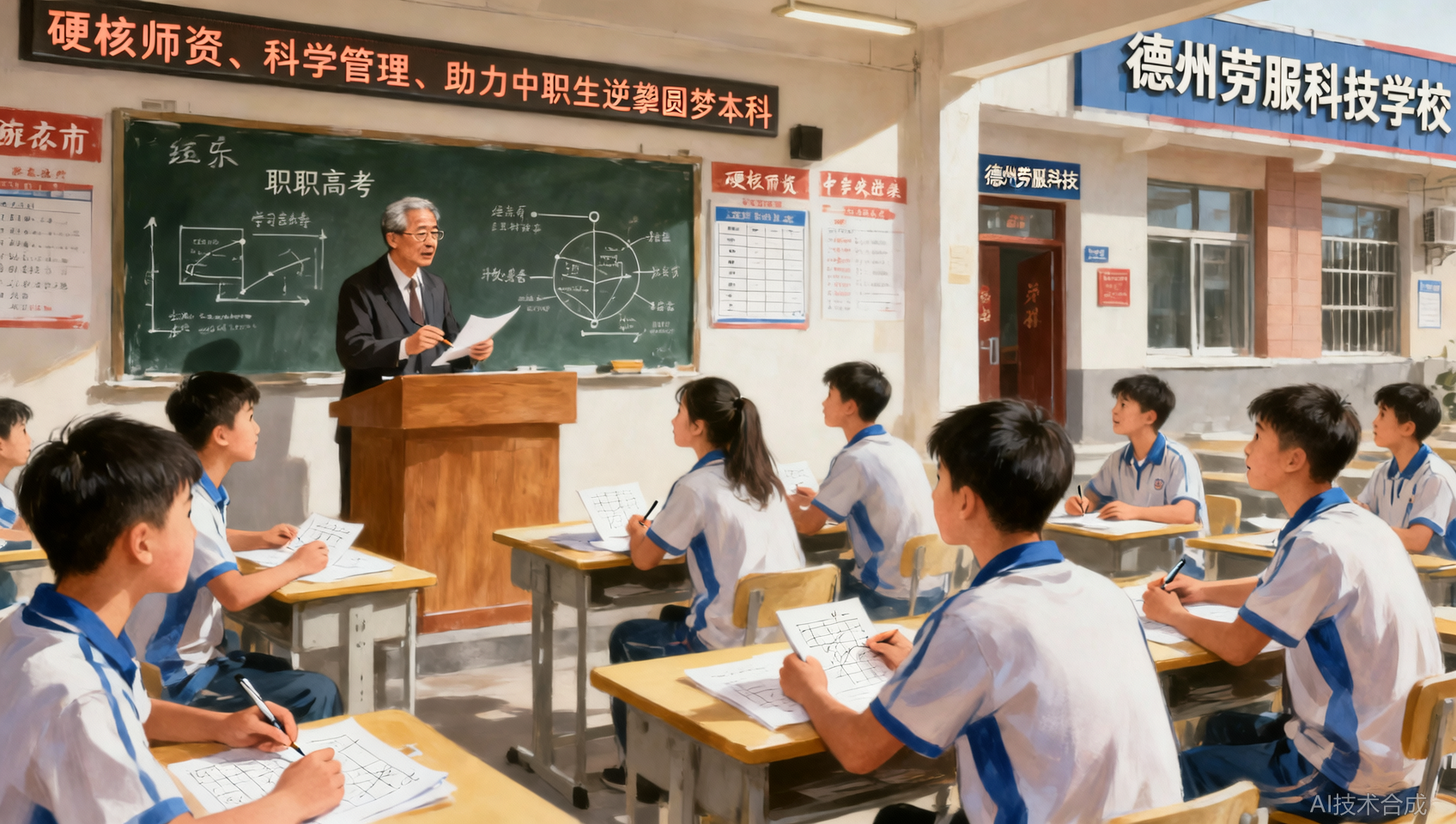 想上本科的中职生：德州劳服科技学校职教高考强化辅导