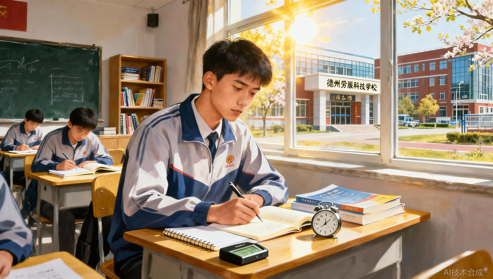 春考高分的日常：德州劳服科技学校徐志浩的时间管理表