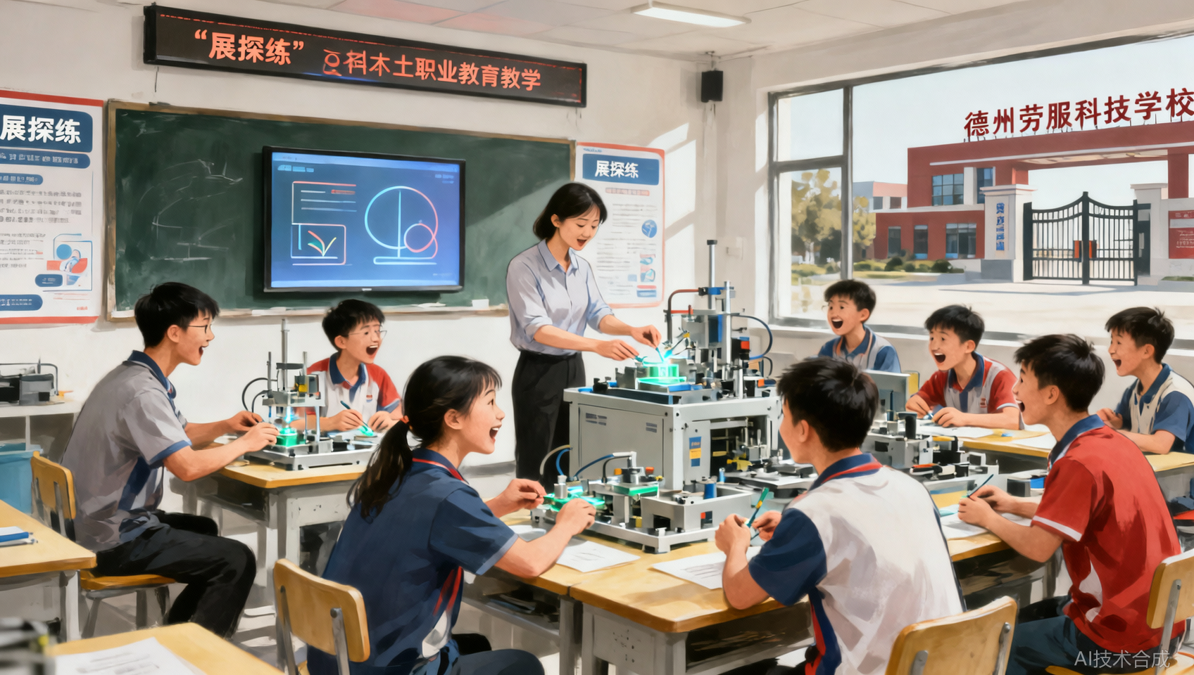 德州劳服科技学校课堂长什么样？这所学校的&ldquo;展探练&rdquo;揭秘