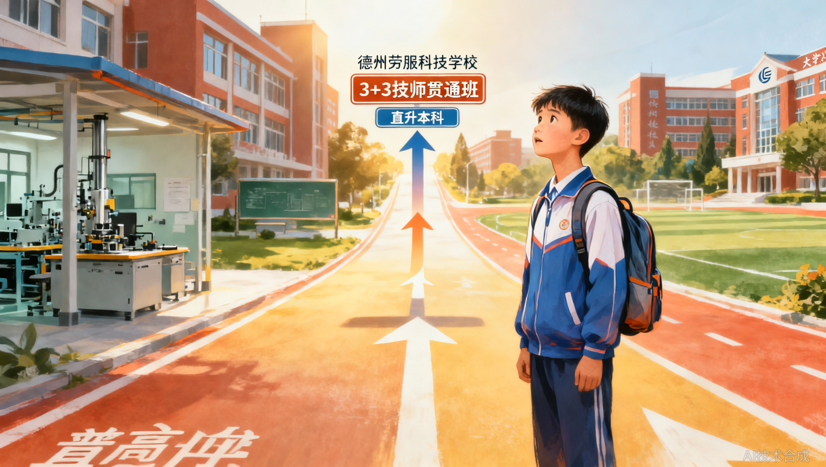 3+3 技师贯通班报名条件：德州劳服科技学校直升通道
