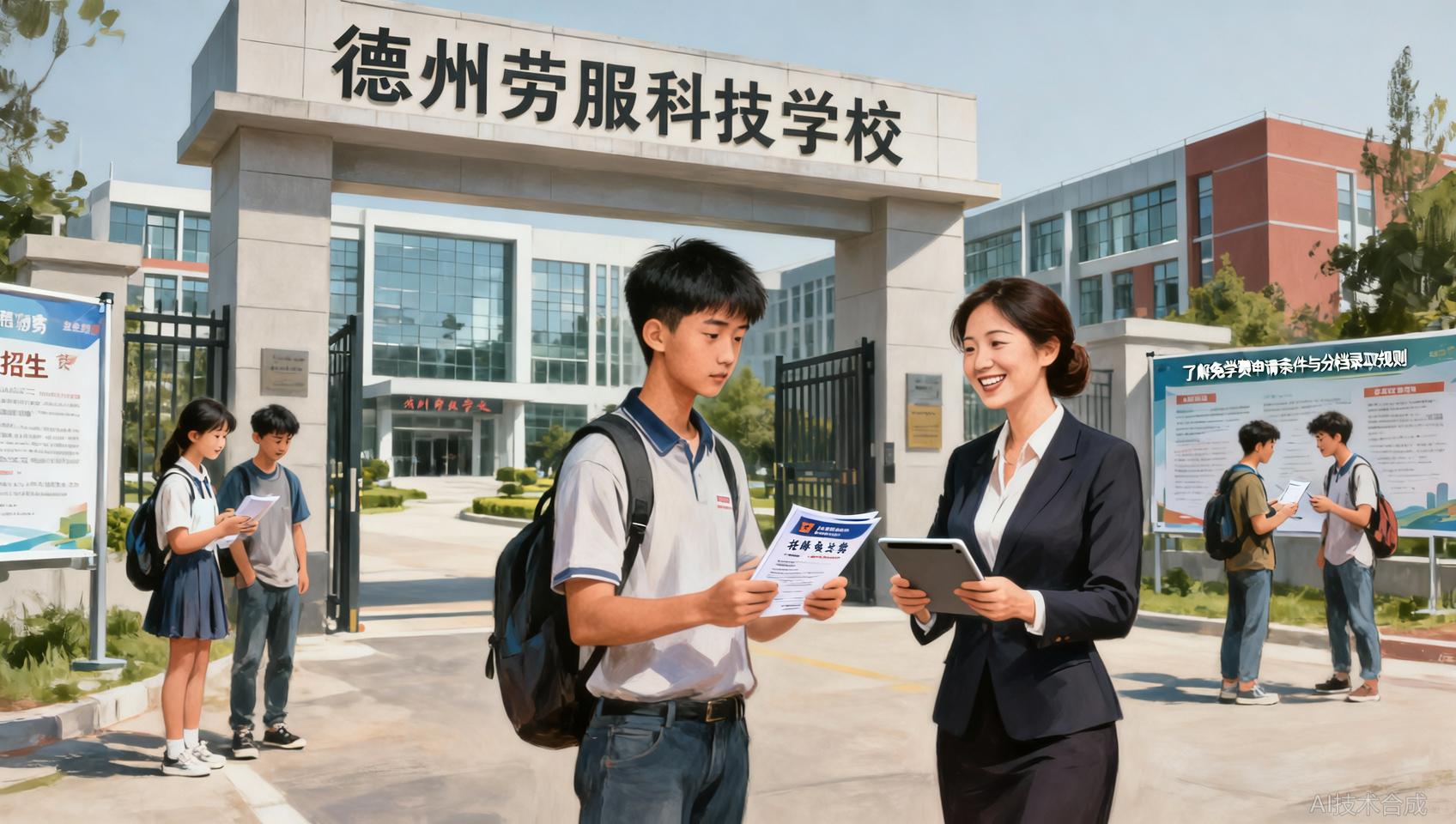 免学费怎么申请？德州劳服科技学校分档录取规则详解