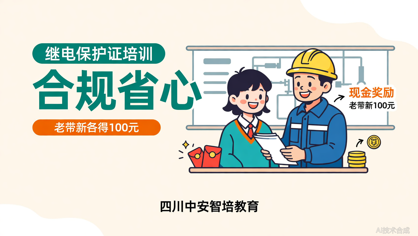 四川继电保护证老学员推荐新同学，各得100元现金&mdash;&mdash;中安智培教育