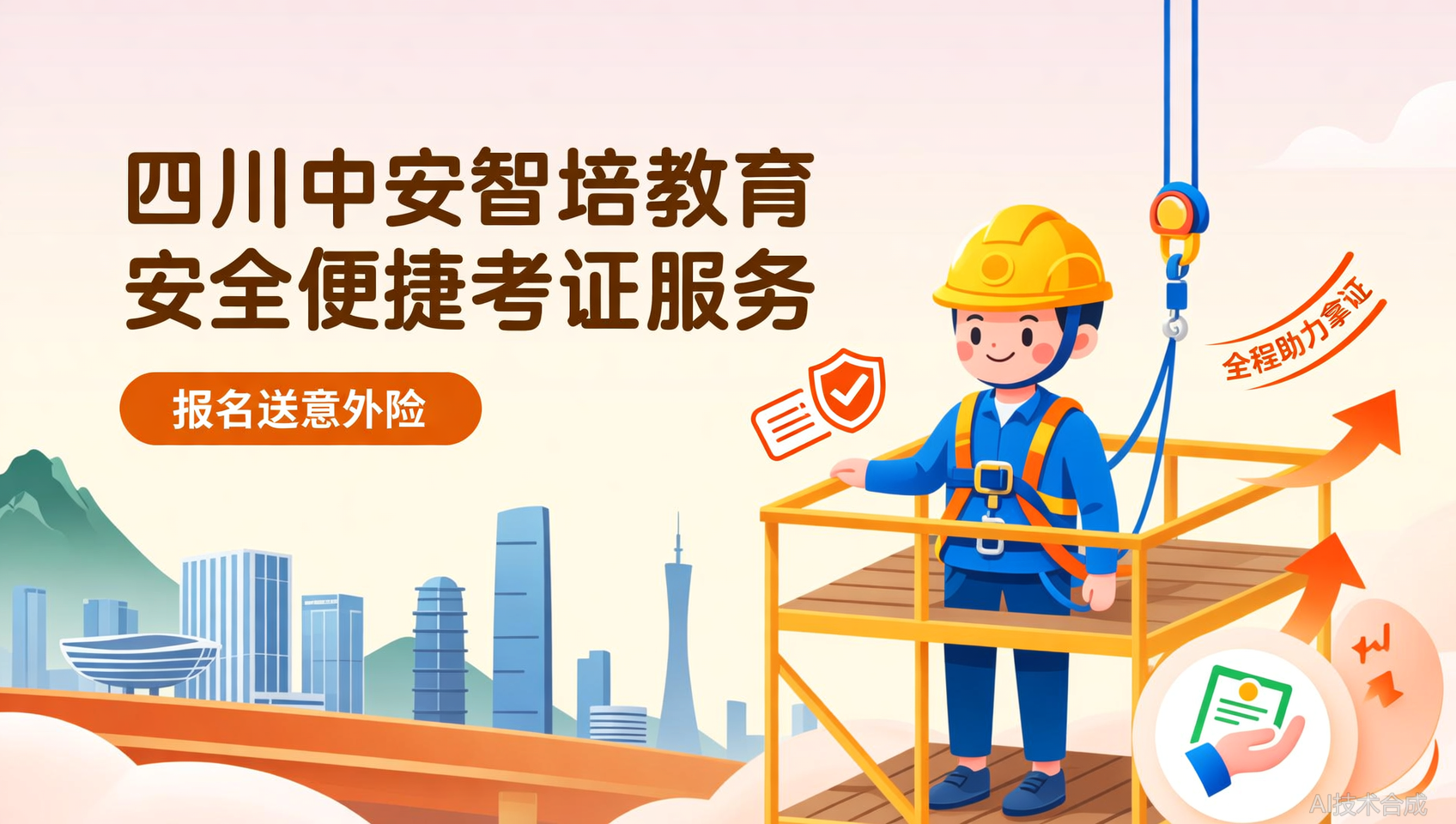 四川高处作业证报名送意外险，中安智培教育为你保驾护航