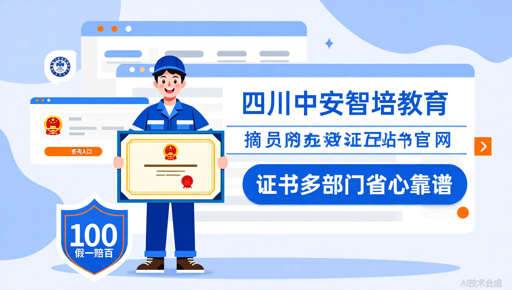 四川中安智培教育承诺：所有证书应急/人社/市监官网可查，假一赔百
