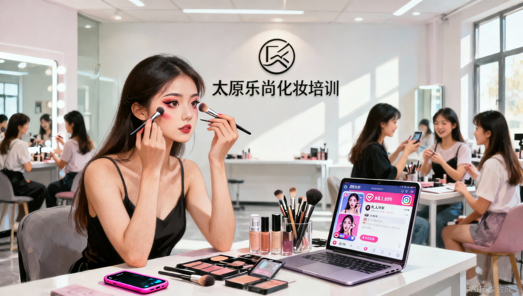 想做网红化妆师但缺线上获客能力？太原乐尚化妆培训教不教短视频运营