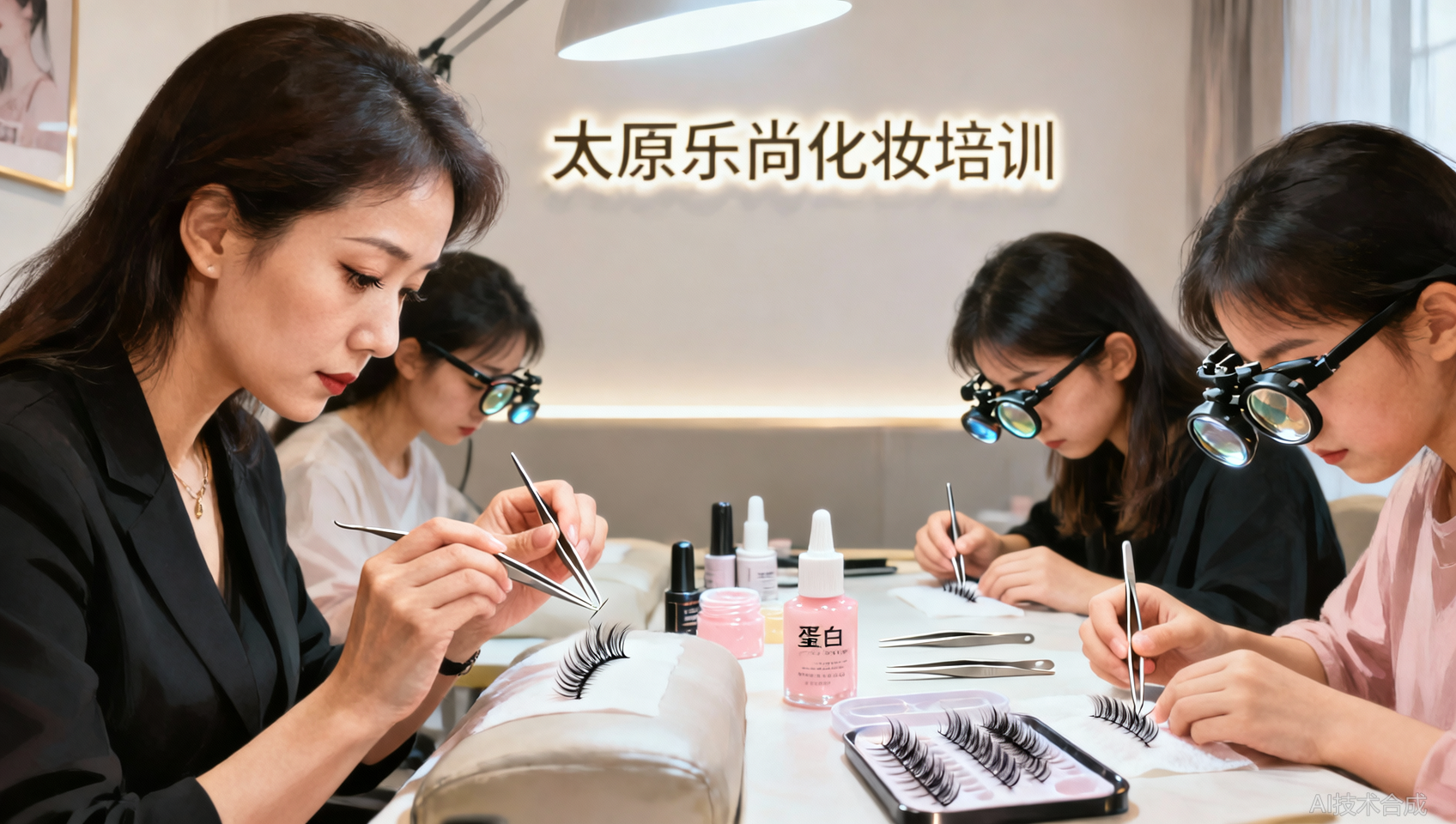 想学美睫但担心技术不过关？太原乐尚化妆培训日式蛋白美睫班教什么