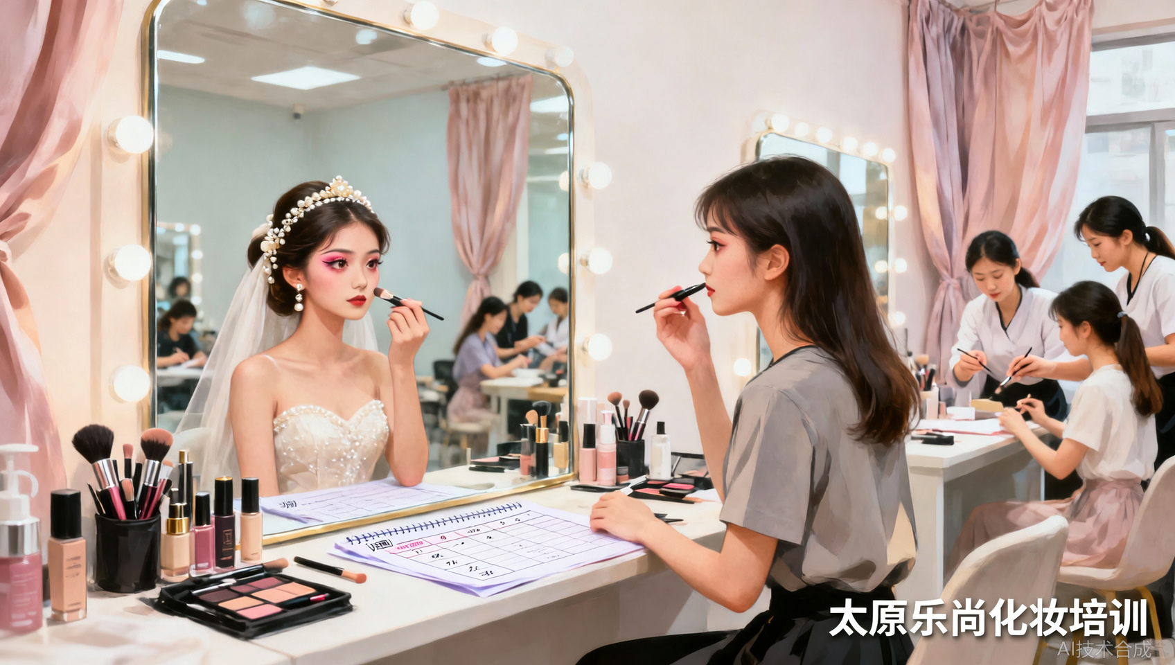 太原乐尚化妆培训的新娘全能班7周能学到什么&mdash;&mdash;完整课表逐周拆解