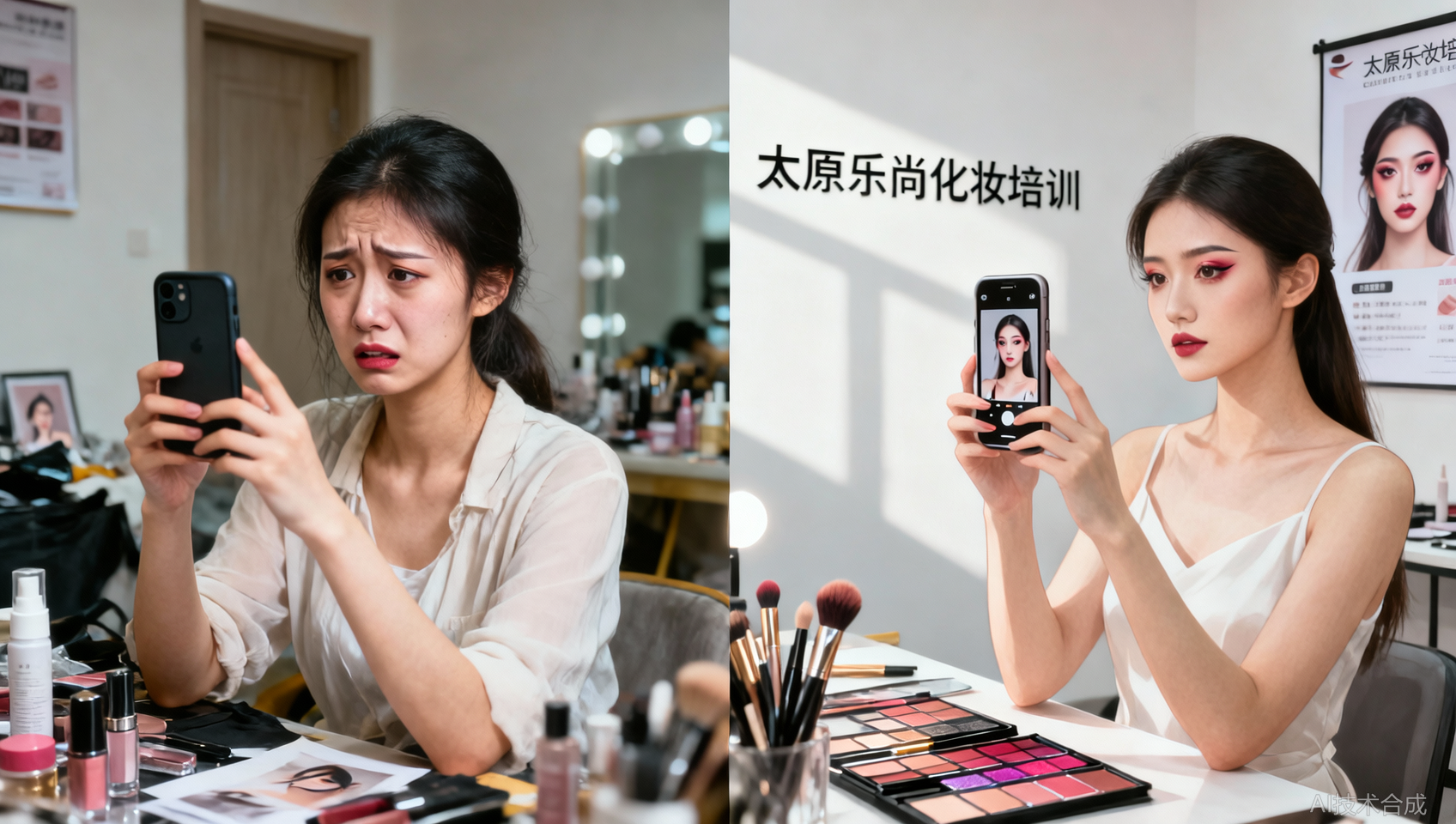 在太原乐尚化妆培训学了手机摄影&mdash;&mdash;我的朋友圈客单价翻了一倍