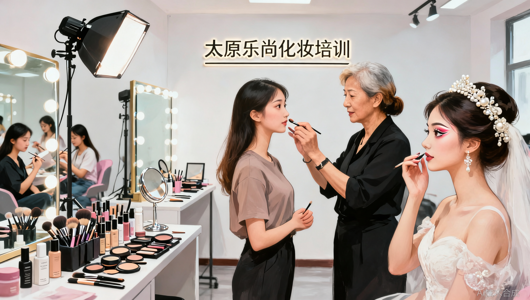 想成为新娘跟妆师但不知道从哪开始？太原乐尚化妆培训全能班够不够