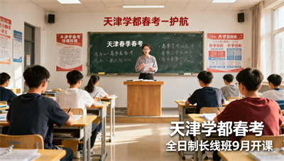 决定报班了！天津学都春考全日制长线班9月开课，抢占名额锁定本科目标