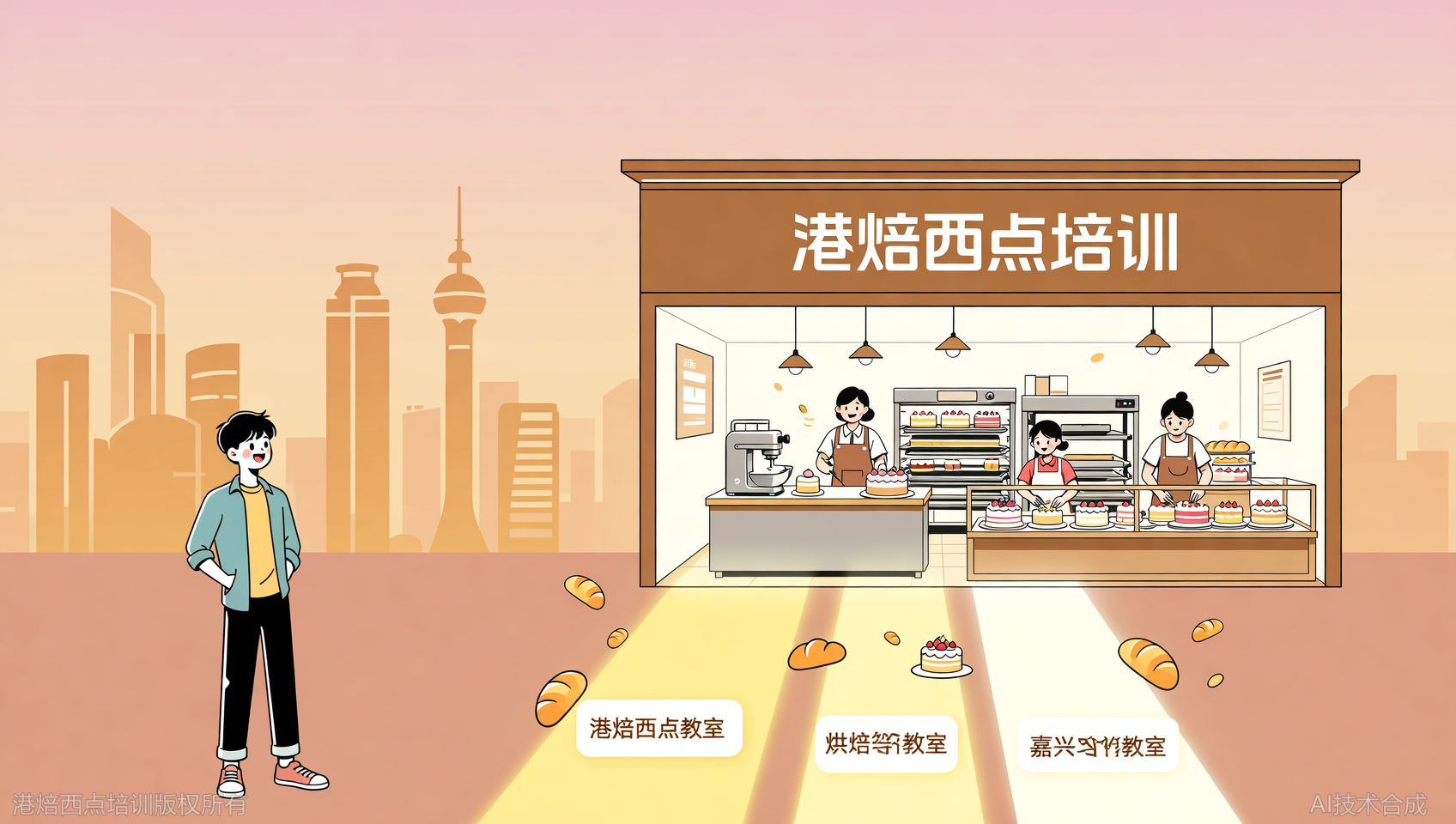 嘉兴蛋糕面包培训，港焙西点培训如何帮您高效完成购买决策？全流程解析。