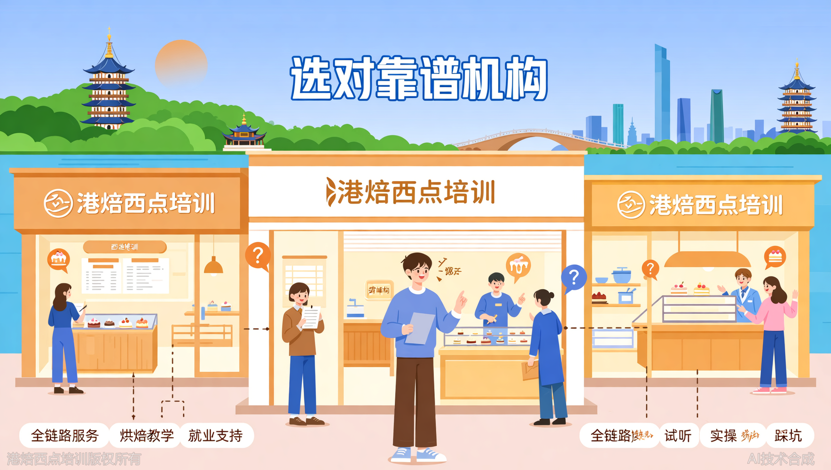 杭州蛋糕面包培训避坑指南：港焙西点培训用全链路服务，重塑您的购买决策信心。