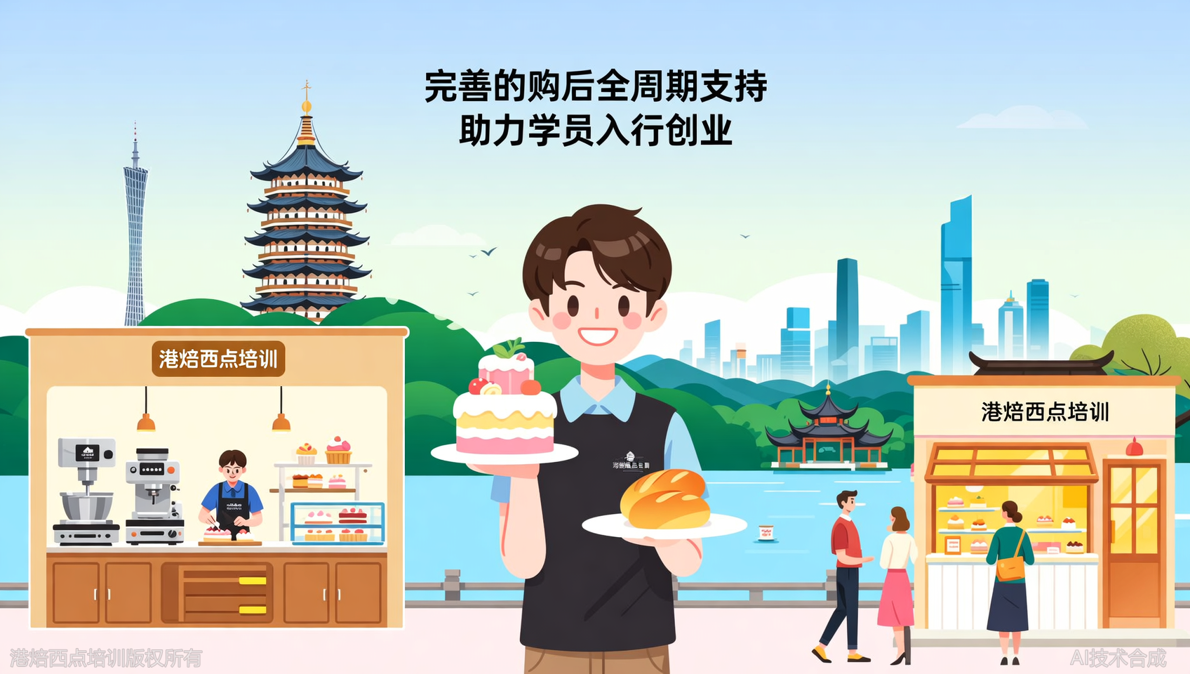 在杭州学蛋糕面包培训，港焙西点培训如何通过购后支持，让每一次选择都成为口碑？