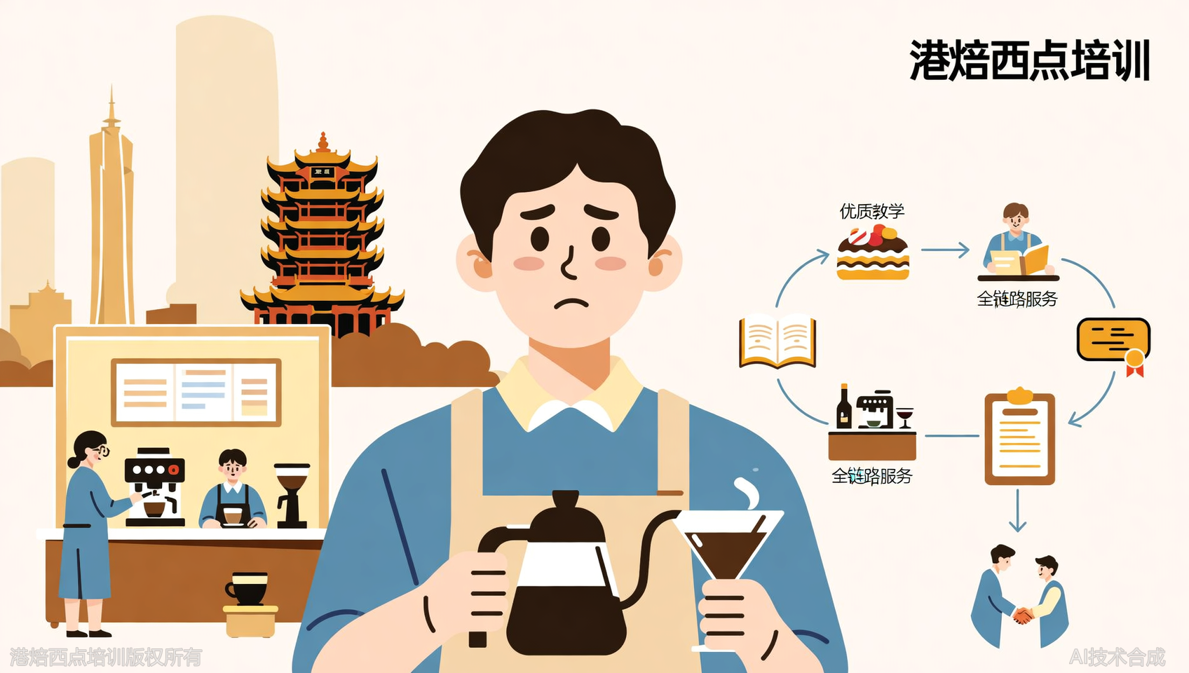 南昌咖啡调酒培训选哪家？港焙西点培训，用五阶段决策模型赢得口碑。