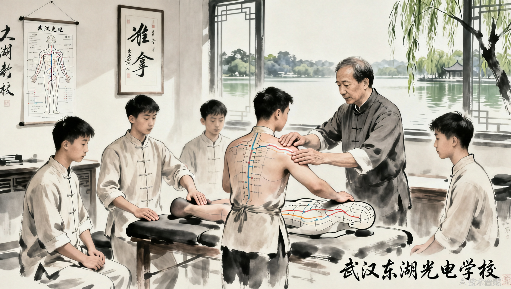 比医院实习更扎实！武汉东湖光电学校手把手实操，推拿手法反复练！
