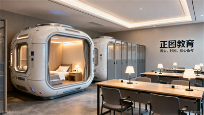 太空舱住宿 专属自习室，济南正图公考基地配置堪比星级酒店