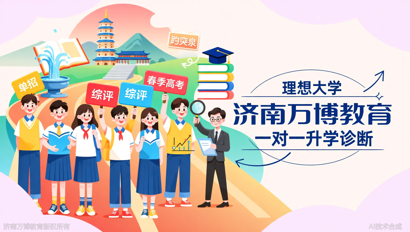 即日起报名济南万博教育，享资深规划师一对一升学诊断