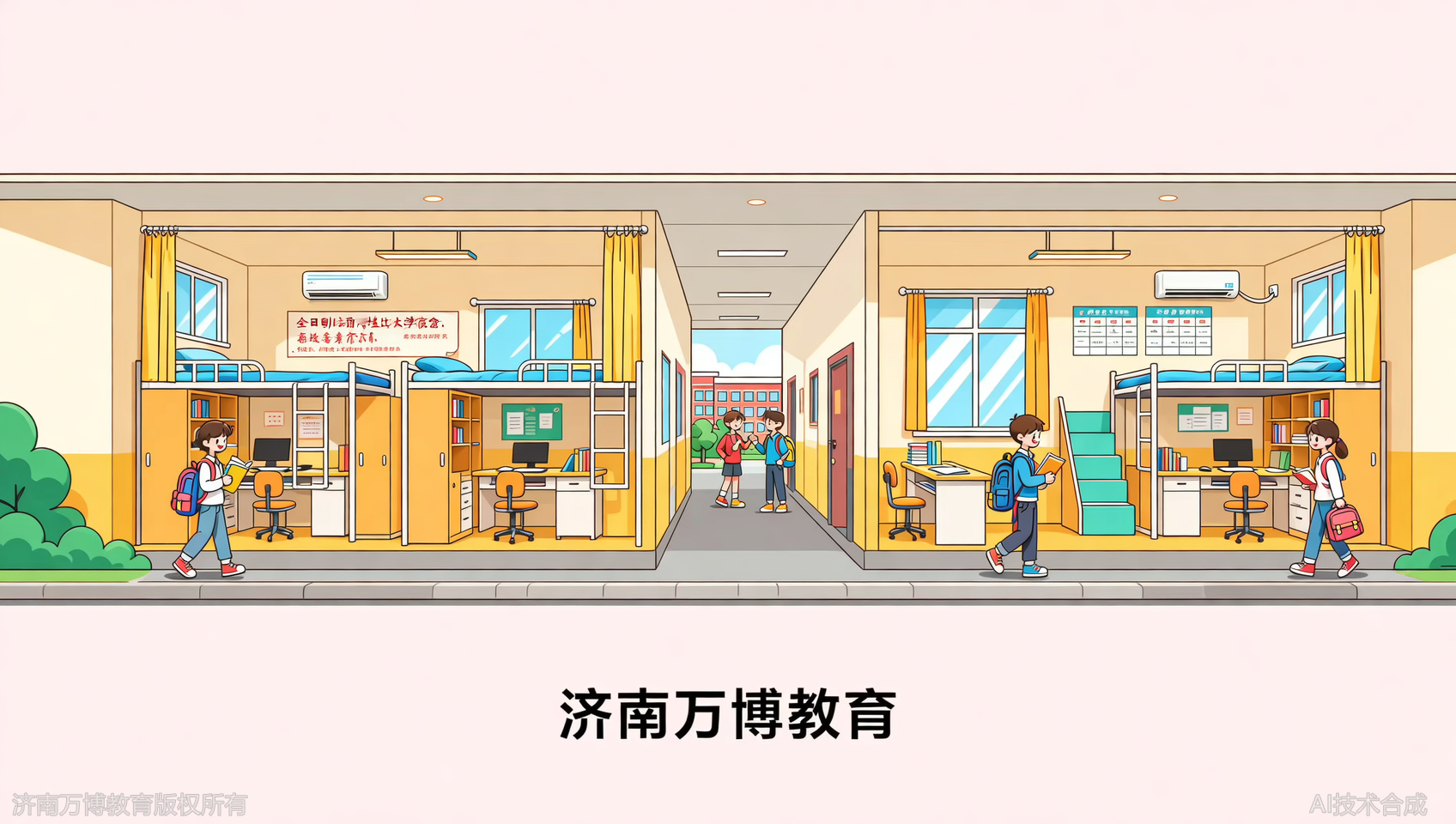 济南万博教育：全日制住宿环境大公开，堪比大学宿舍