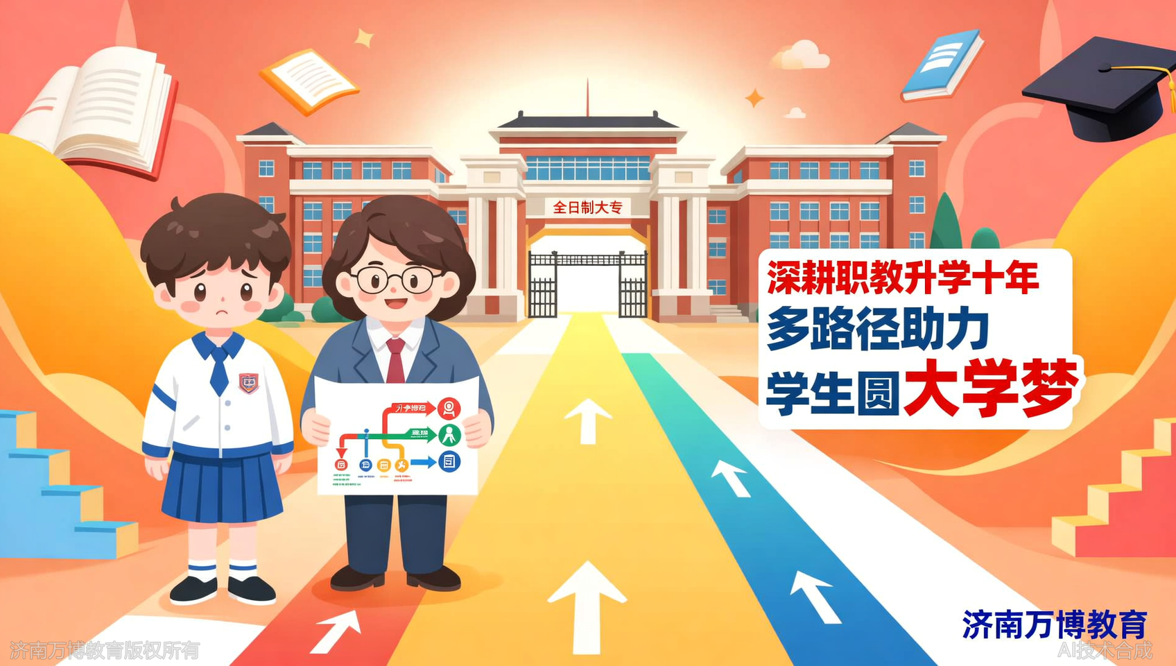 中专技校生升学无门？济南万博教育十年经验，帮你锁定全日制大专名额