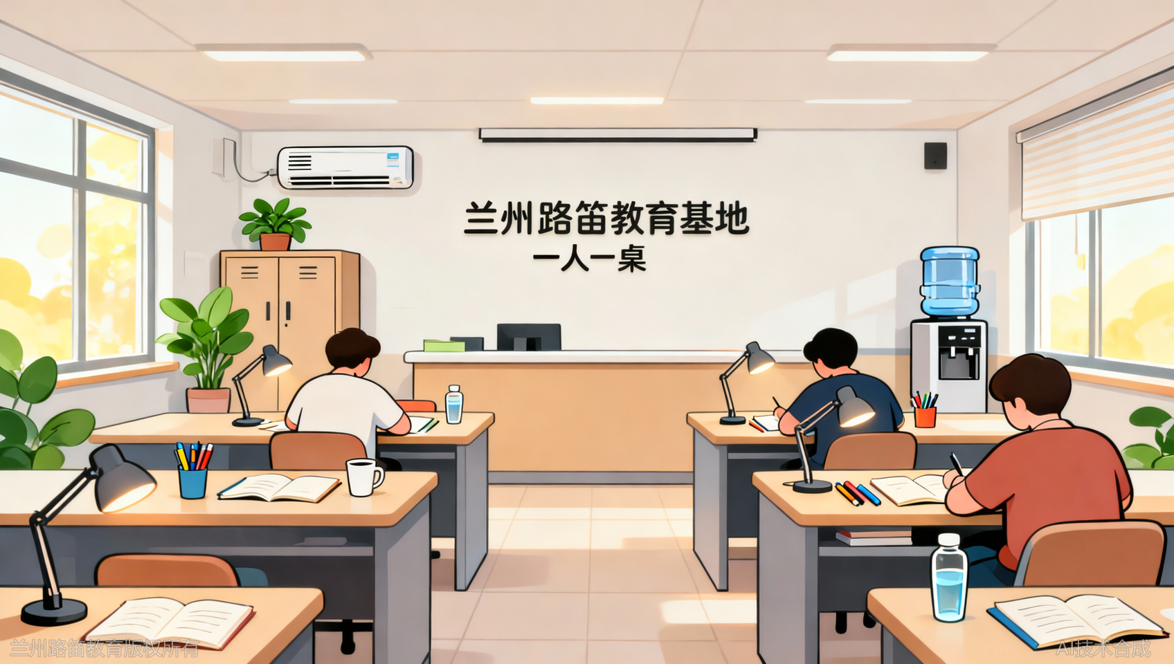 兰州路笛教育基地自习室，学员：一人一桌，学习氛围太绝了