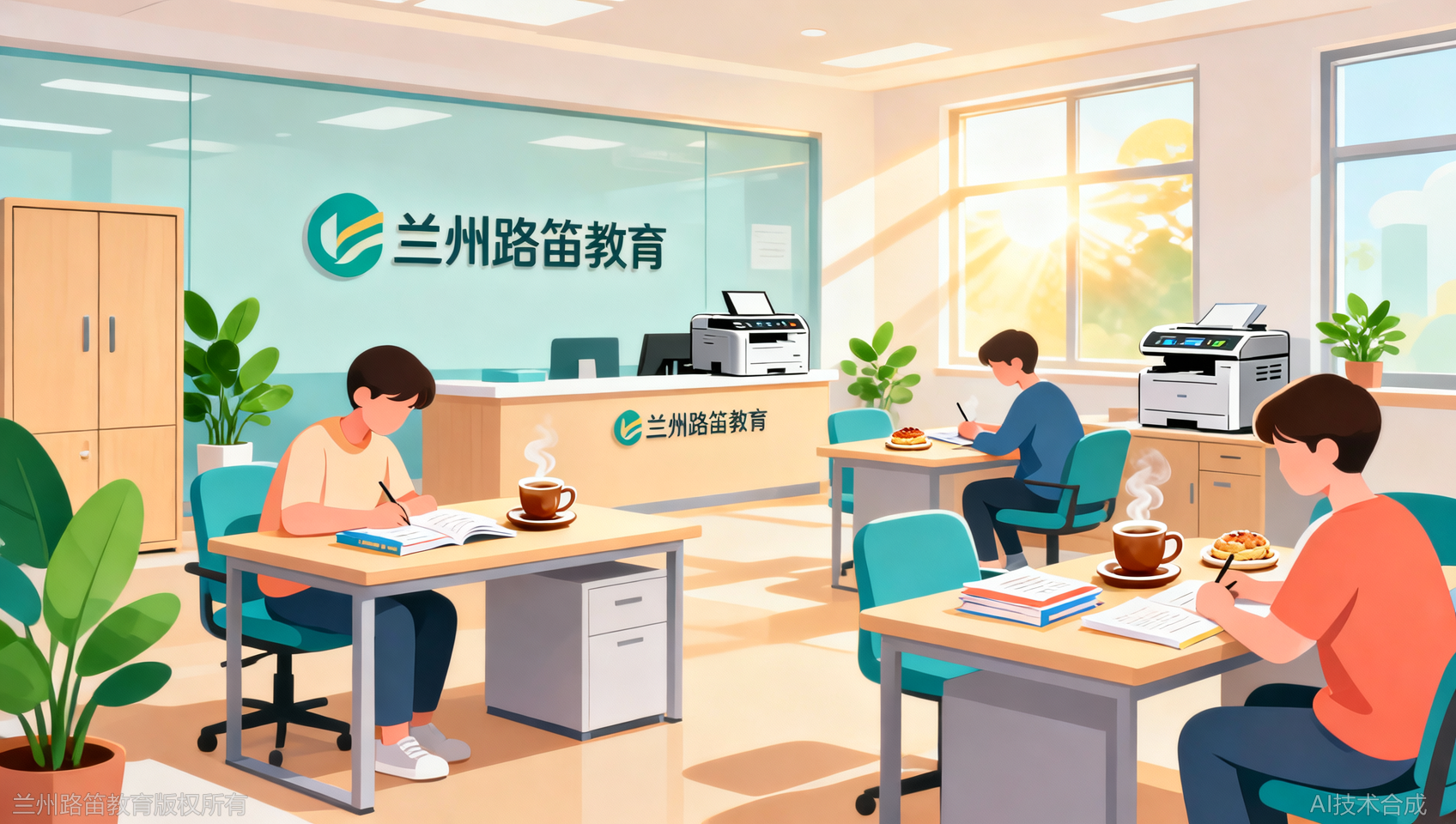 兰州路笛教育茶歇区24小时供应，学员：备考不再靠咖啡续命