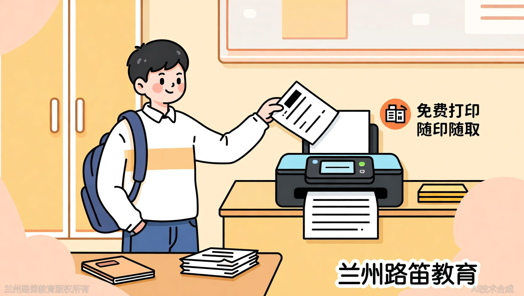 备考资料打印不方便？兰州路笛教育基地免费打印，随印随取