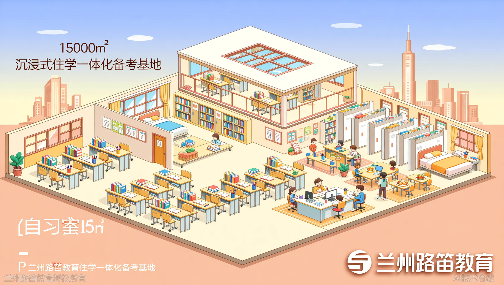 兰州路笛教育住学一体化基地：15000㎡沉浸式备考环境揭秘