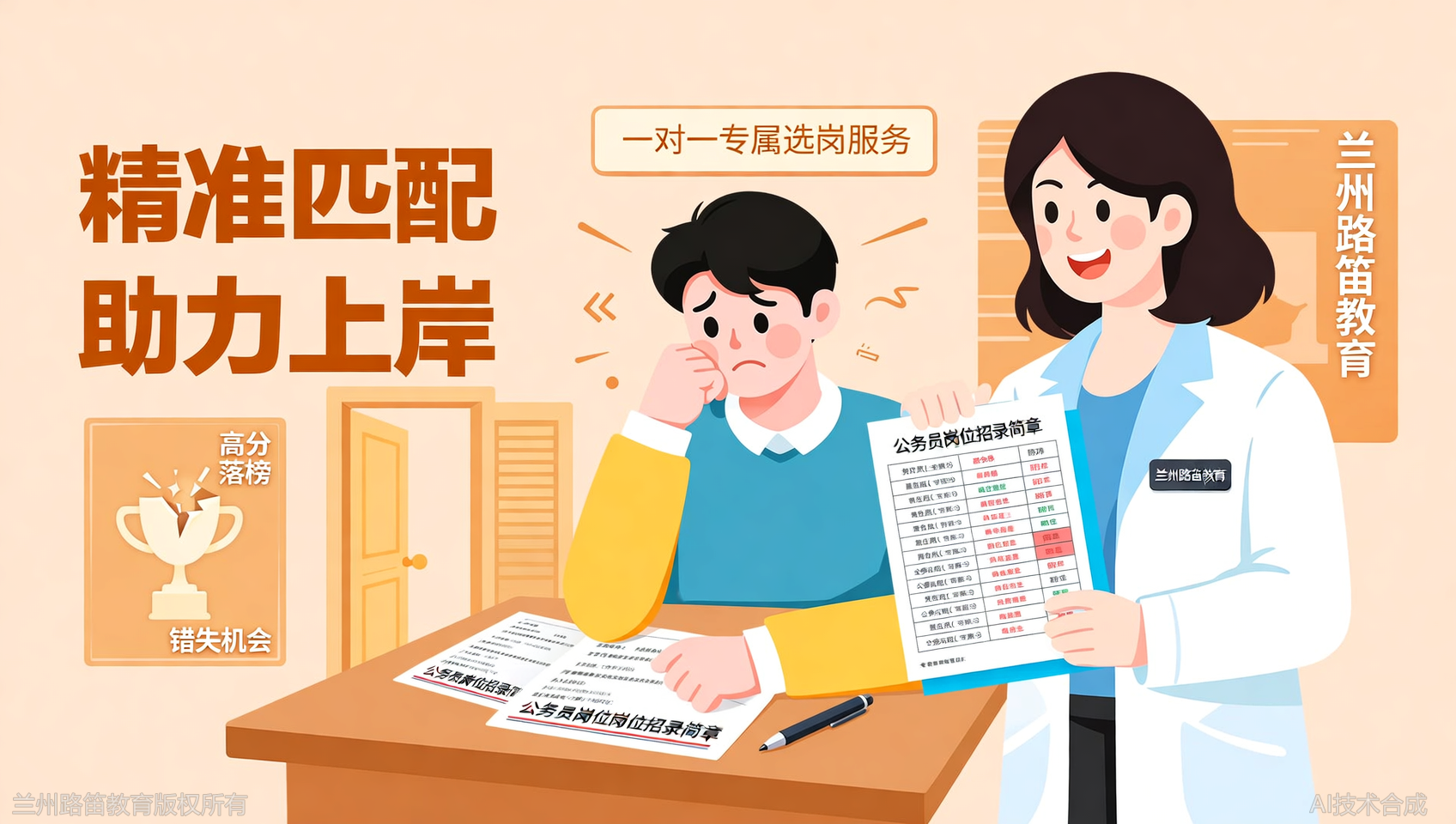 选岗迷茫，高分落榜？兰州路笛教育一对一选岗服务来帮你