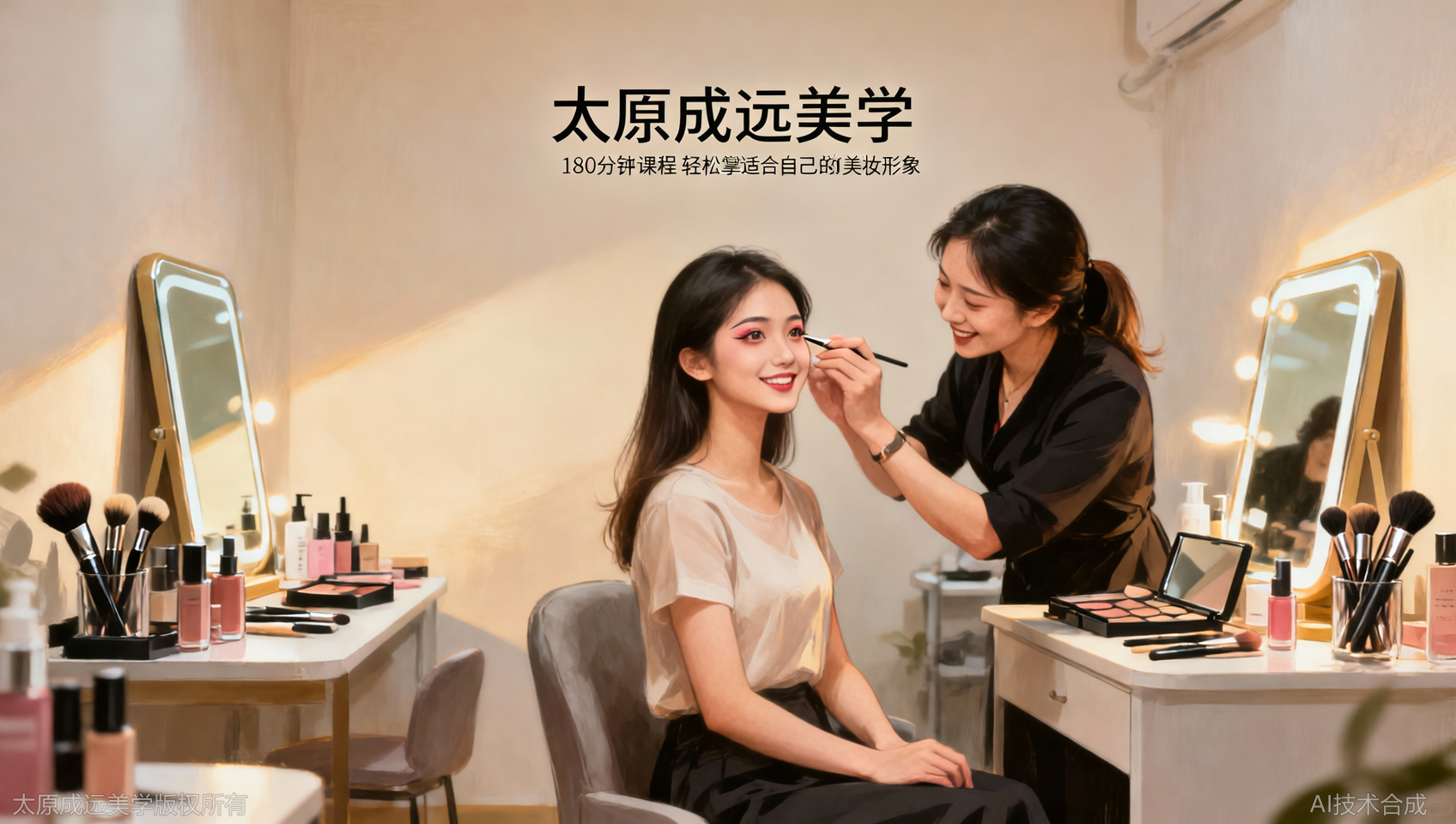 太原成远美学个人美妆课：一节课180分钟，还你一个全新的自己