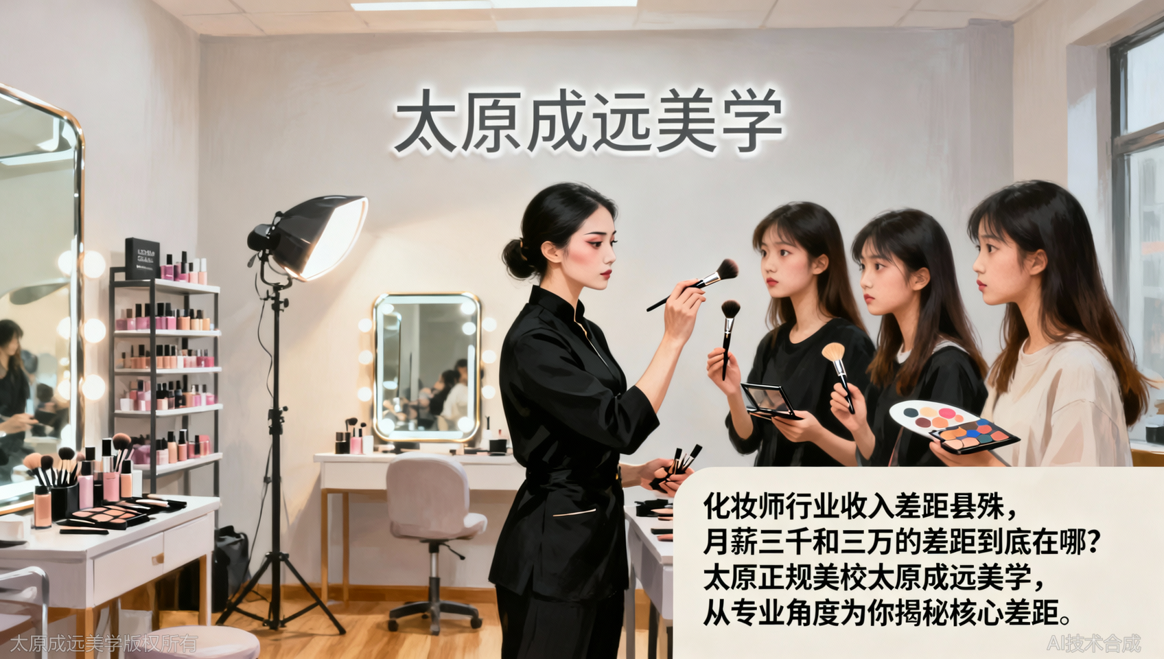 月薪3千和月薪3万的化妆师，差距在哪？太原成远美学为你揭秘