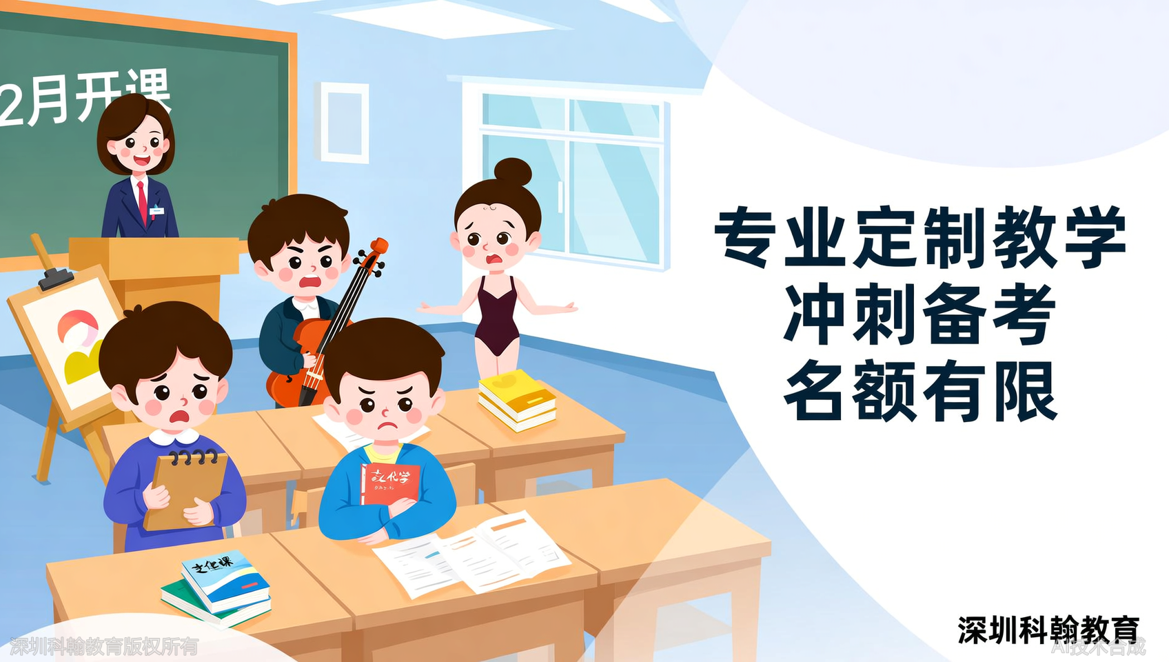 高考倒计时，科翰教育艺考文化课最后补位，12月开课，手慢无