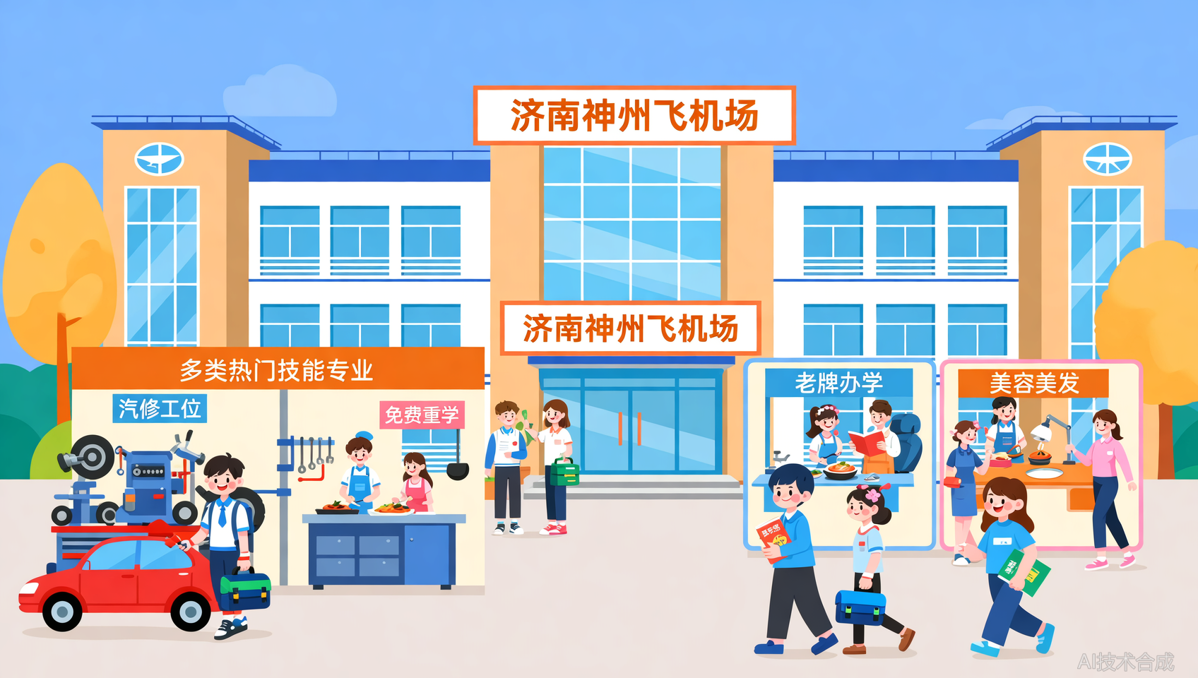 济南神州飞机场郑重承诺：一期学不会，下期免费重来，绝不另收一分钱
