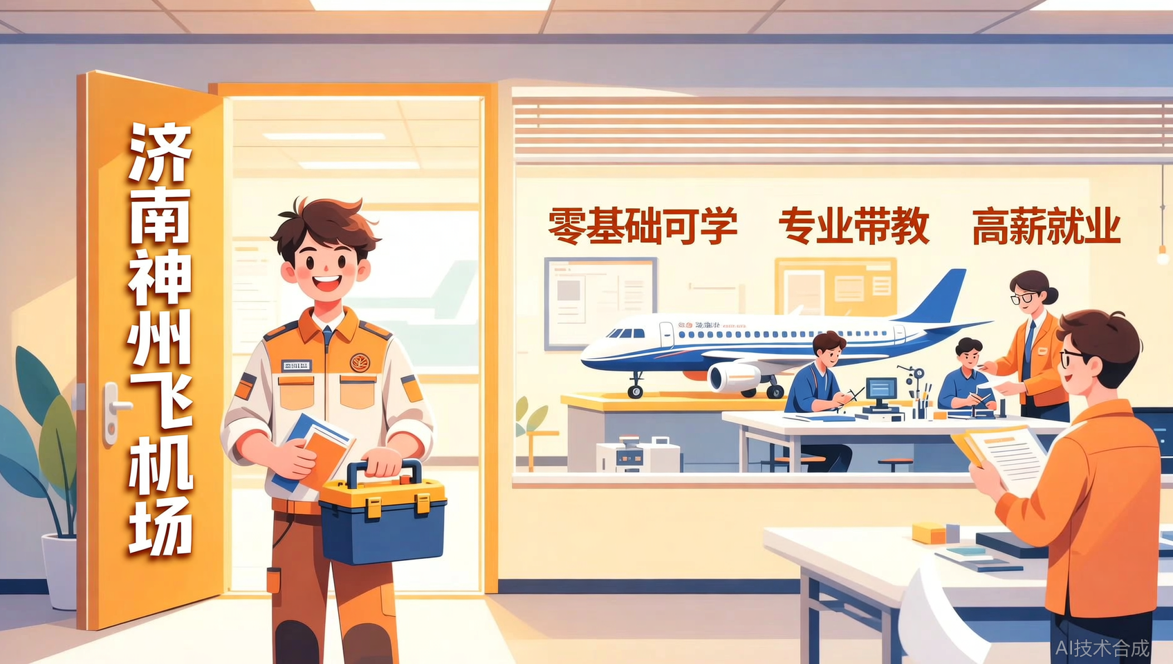 没学历没技术？来济南神州飞机场，把年龄和空白简历变成高薪底气！