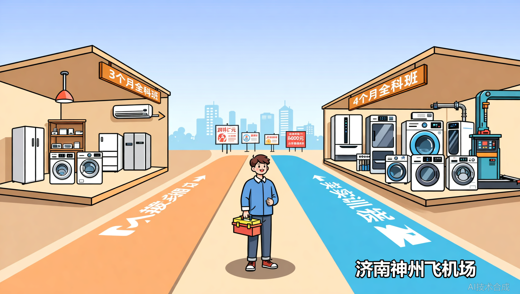 济南神州飞机场家电维修全科班：3个月和4个月差的不只是3000块钱