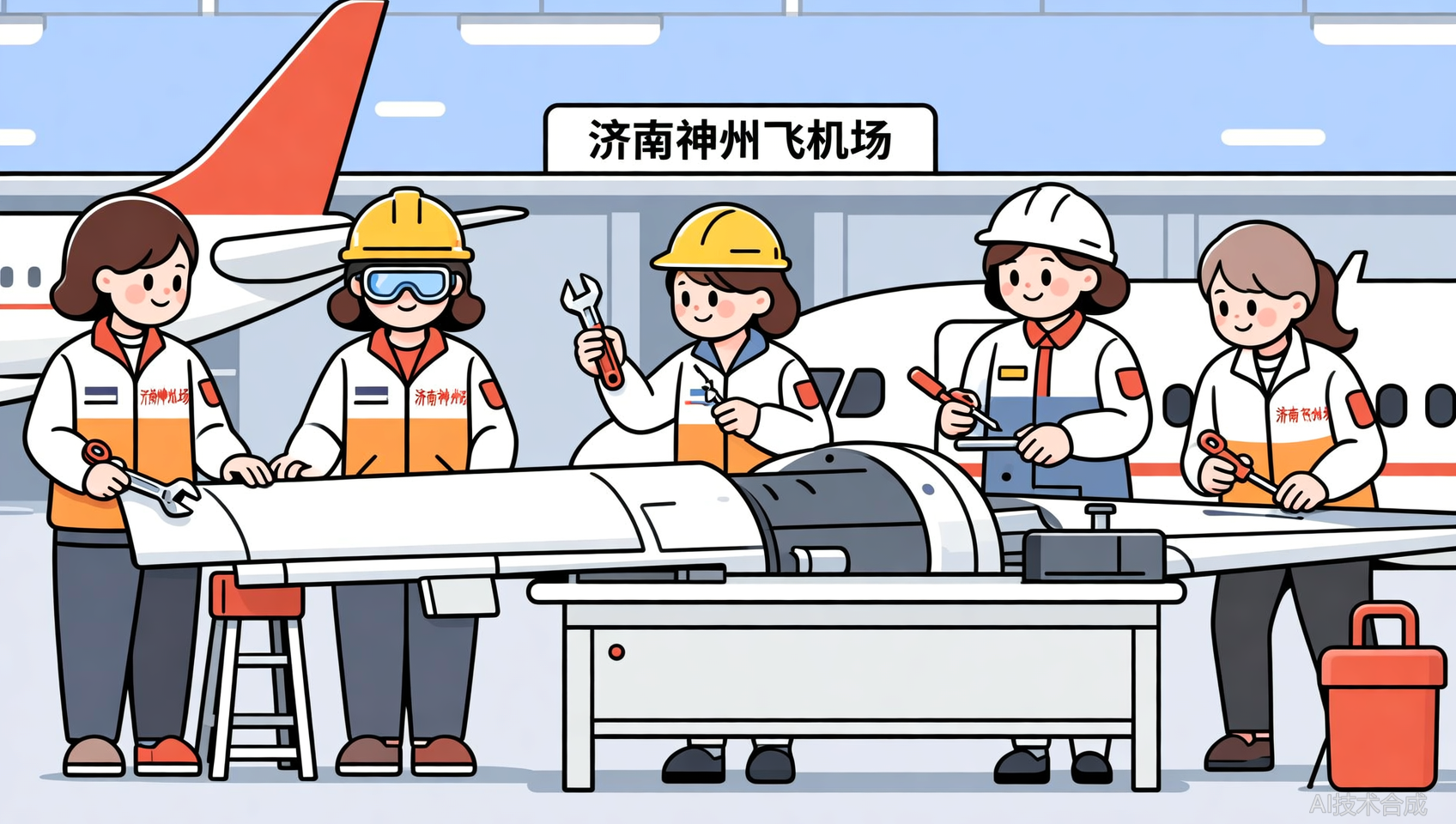 女性学技术很难？济南神州飞机场用实力证明：维修台上不分男女，只分输赢。