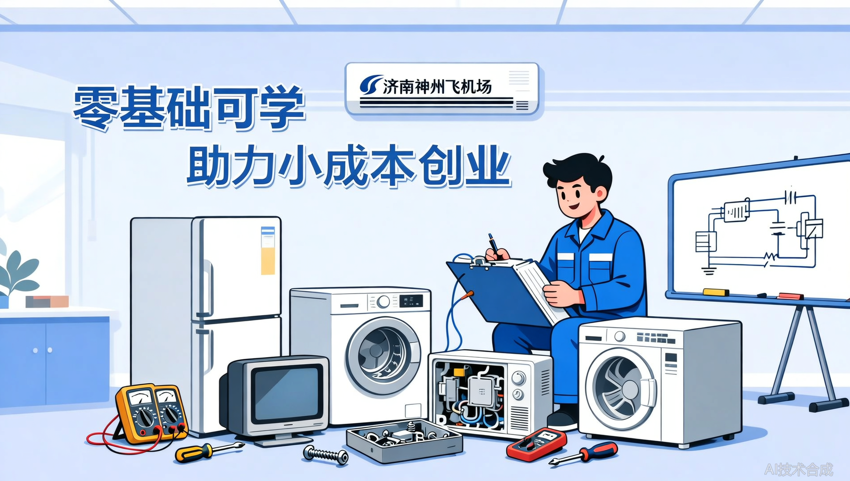 济南神州飞机场家电维修：从电磁炉到液晶电视，小成本创业的优质跳板