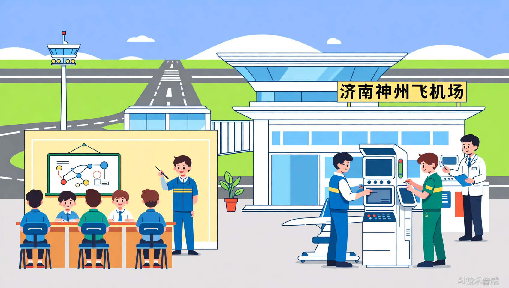 济南神州飞机场课程体系大起底：理论30%，实操70%，这才是职业培训该有的样子。