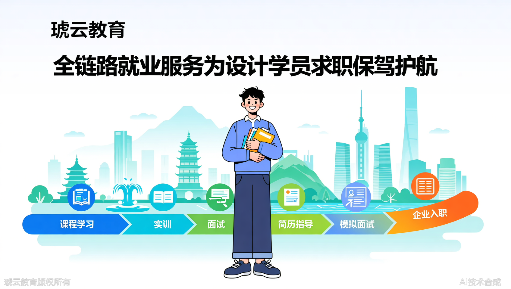 不是所有机构都敢承诺！琥云教育用&ldquo;就业指导+模拟面试+专场招聘&rdquo;为你保驾护航