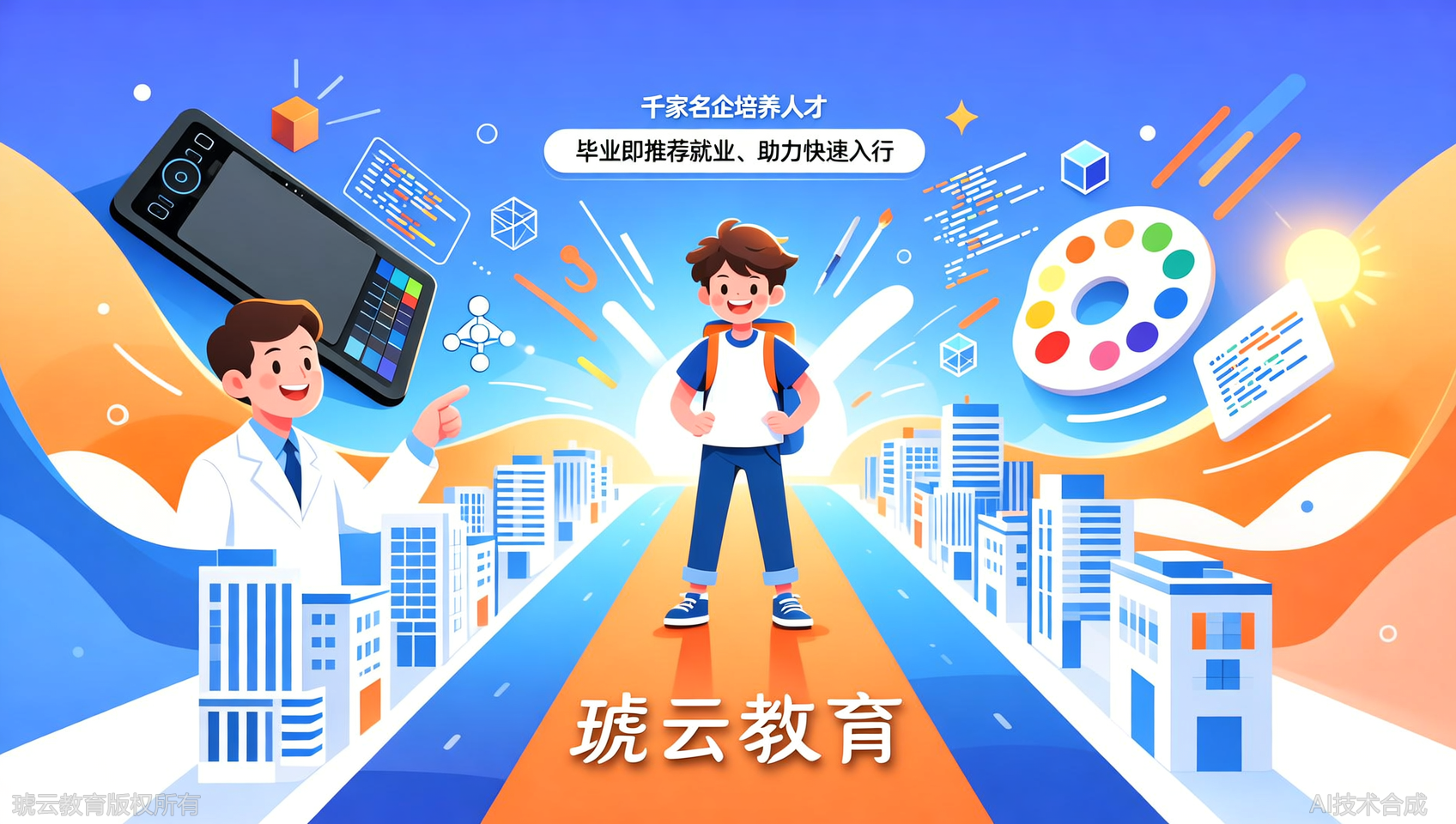 琥云教育&times;百度、美团等千家名企：联合培养专项人才，毕业即获推荐机会