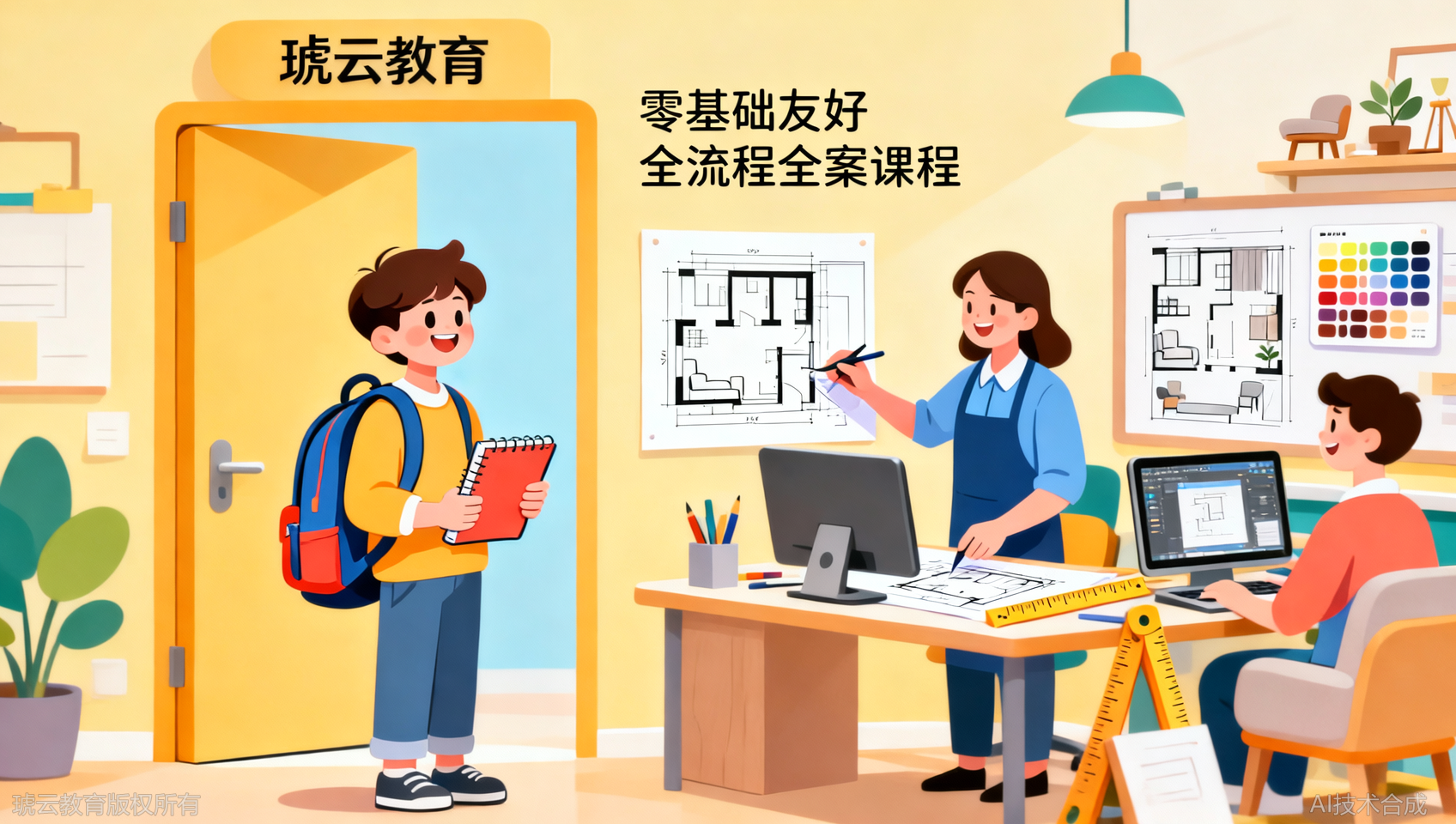 室内设计新手必看：琥云教育这套&ldquo;施工图+效果图+预算&rdquo;全案课，值了！