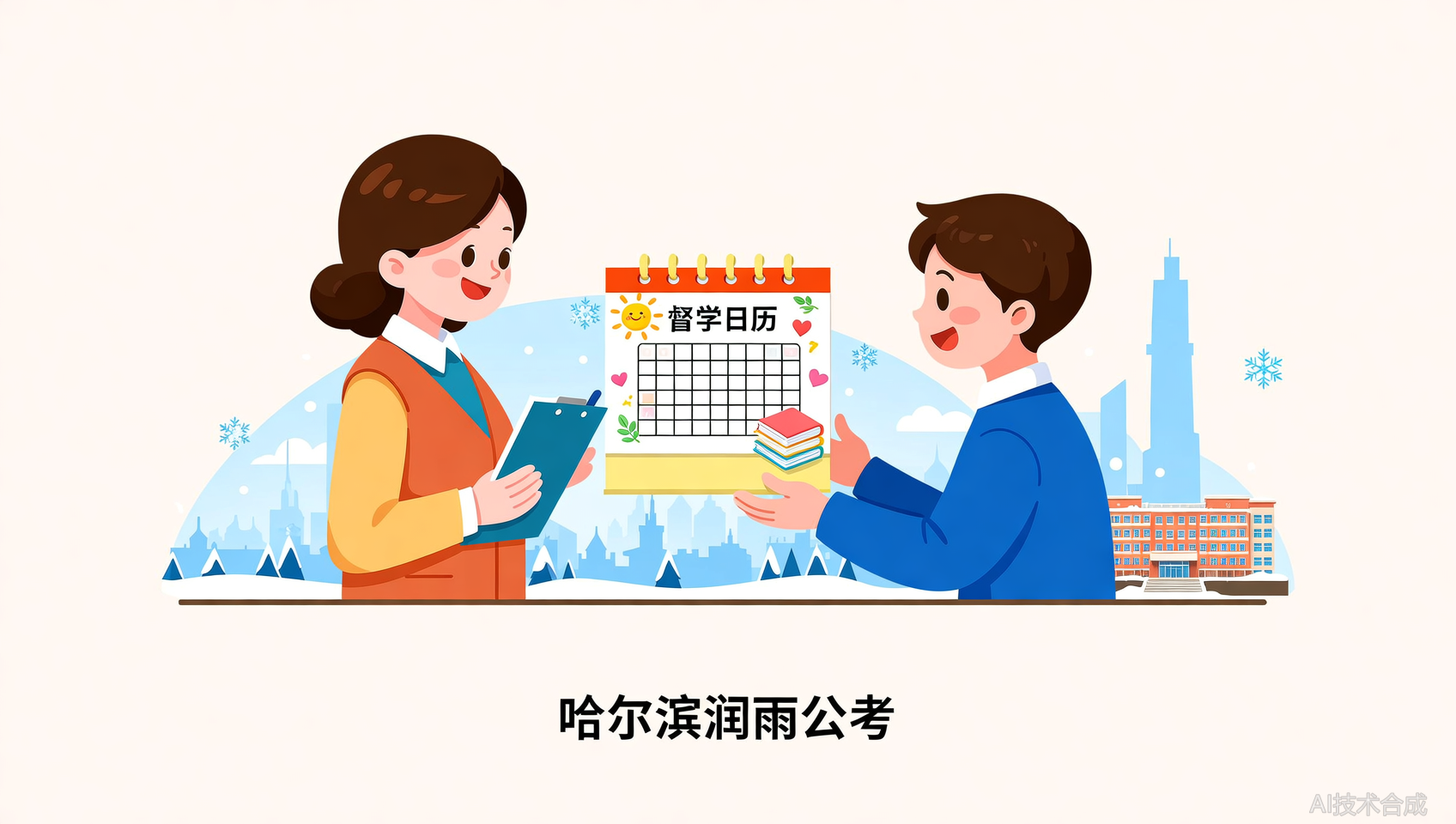 哈尔滨润雨公考学员自制&ldquo;督学日历&rdquo;，感谢老师每日跟进