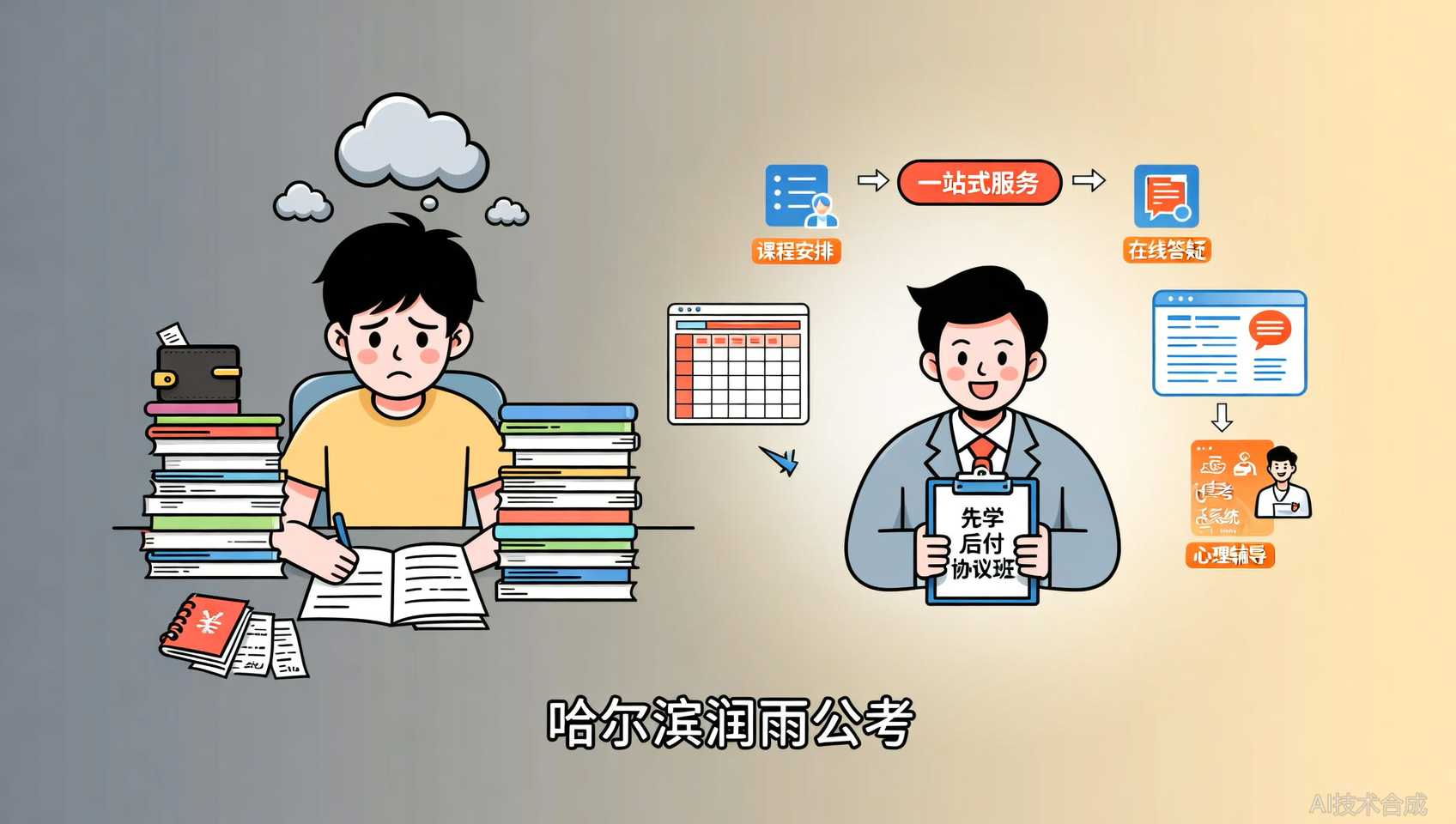 全职备考压力大？哈尔滨润雨公考合约班&ldquo;先学后付&rdquo;减负