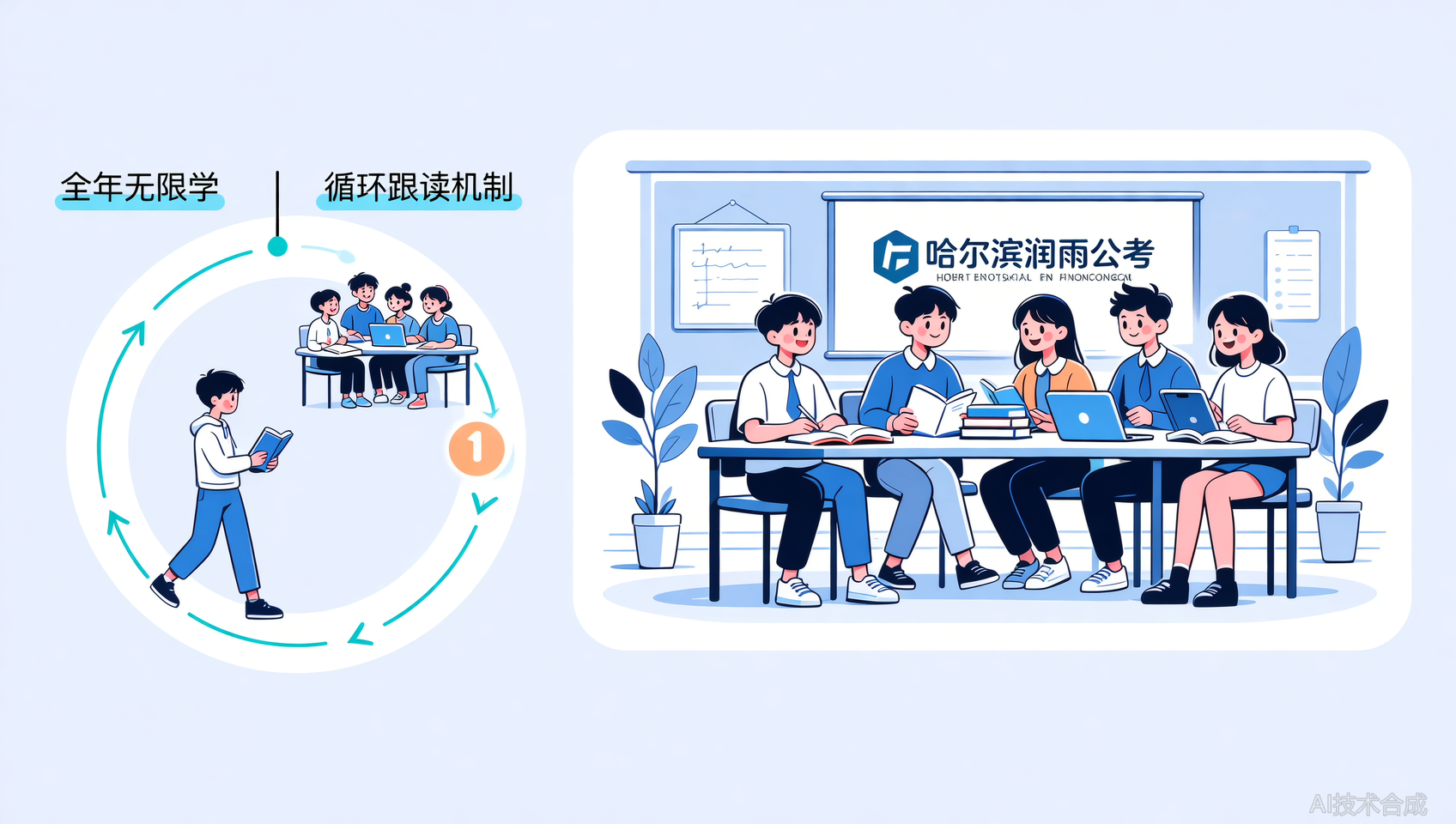哈尔滨润雨公考全年无限学，循环跟读机制到底多灵活？
