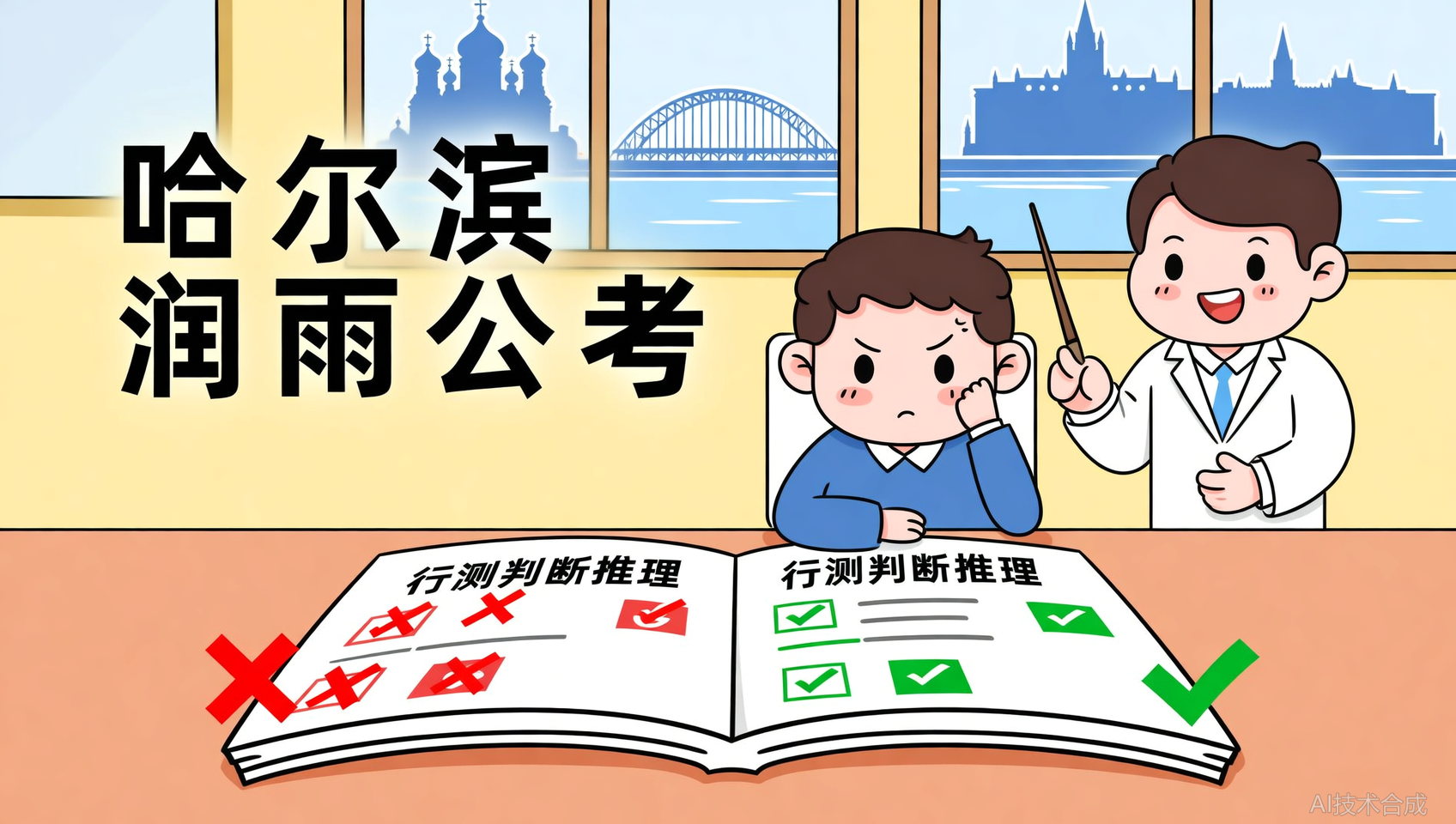 哈尔滨润雨公考学员评价：判断推理从错一半到全对