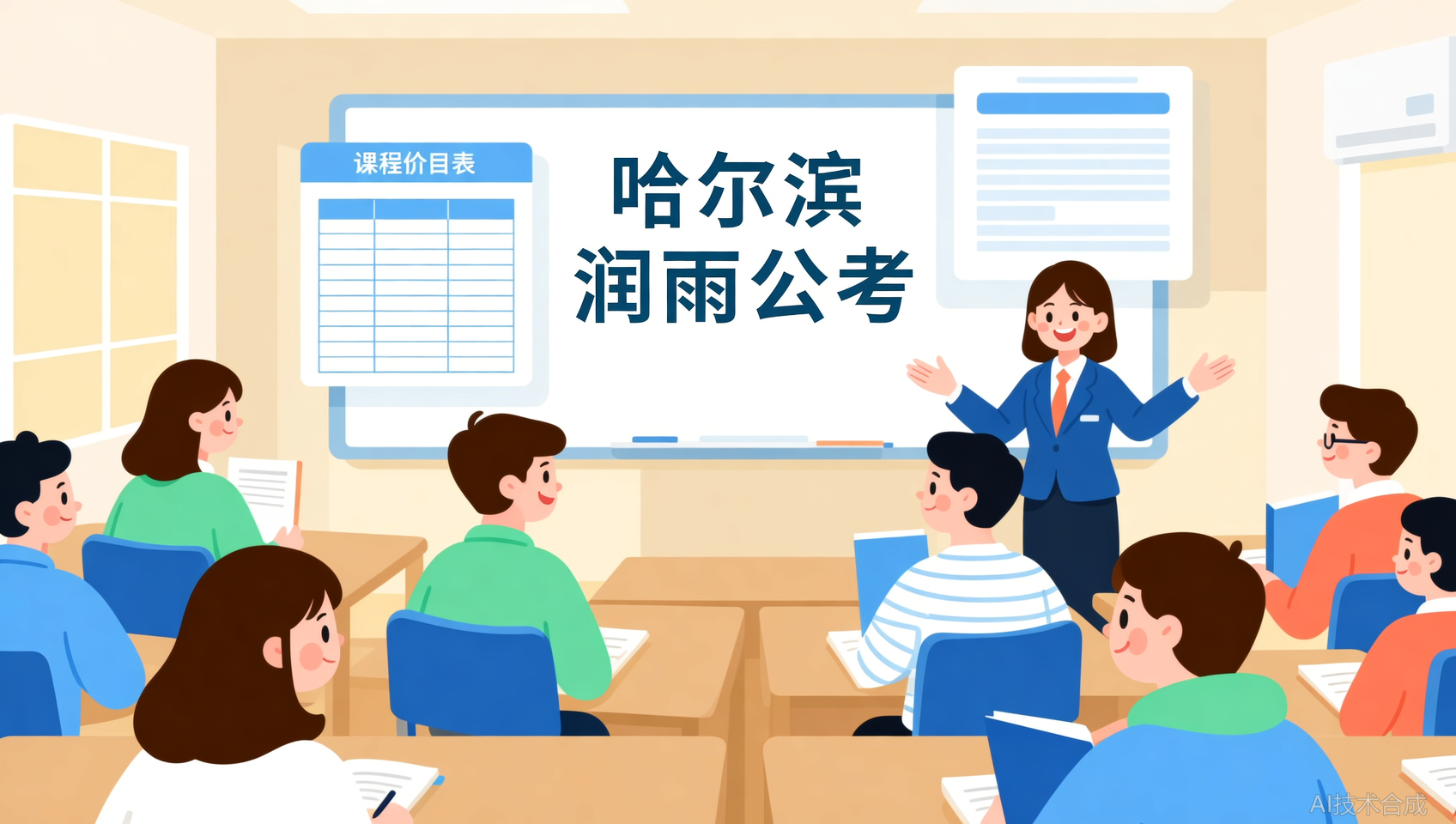 全年无限学，哈尔滨润雨公考承诺无隐形收费，合同透明