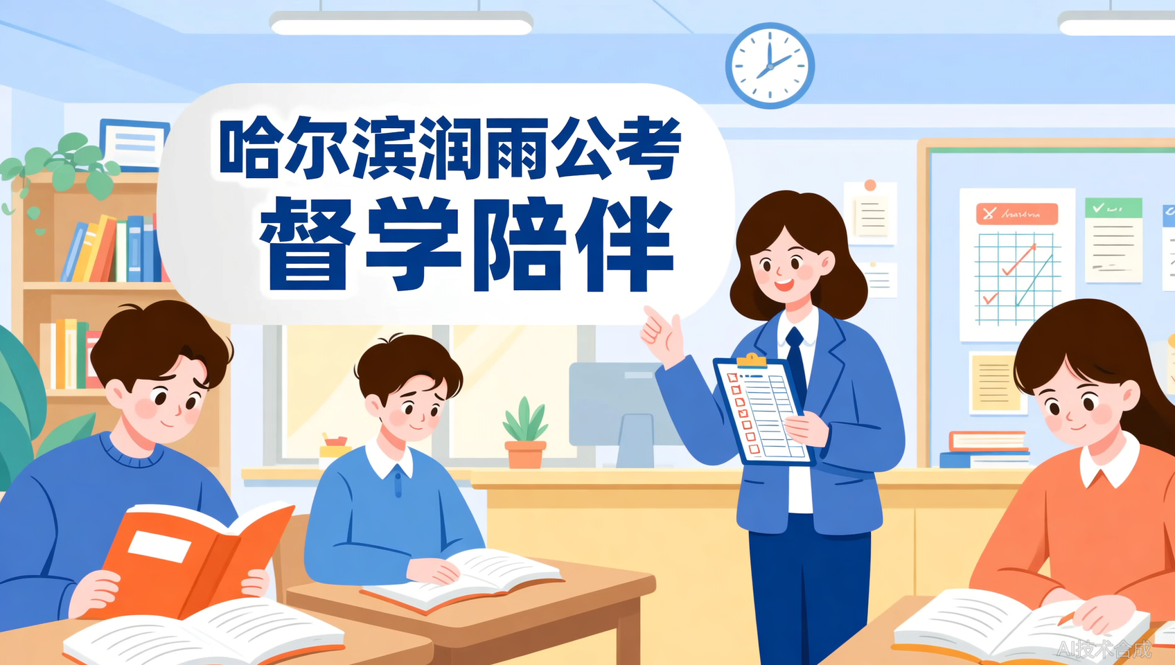 哈尔滨润雨公考学管师日常：考勤、作业、复盘，全程盯防