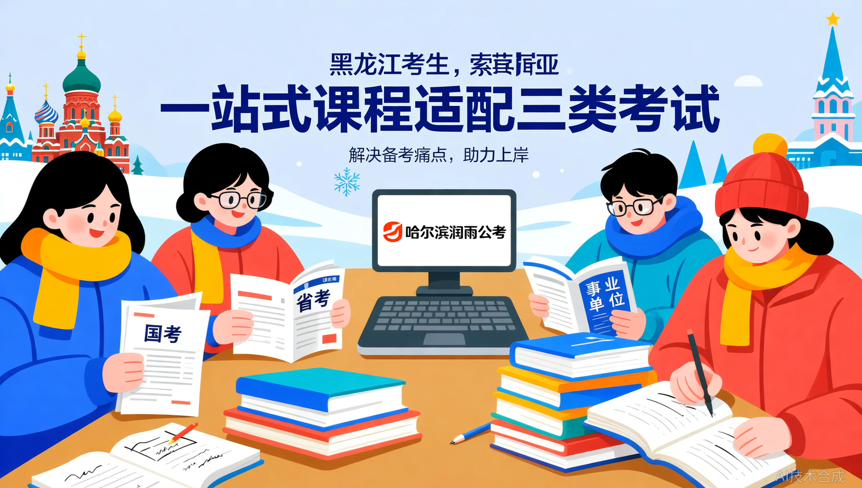 事业单位/省考/国考三线备考，哈尔滨润雨公考一套班搞定