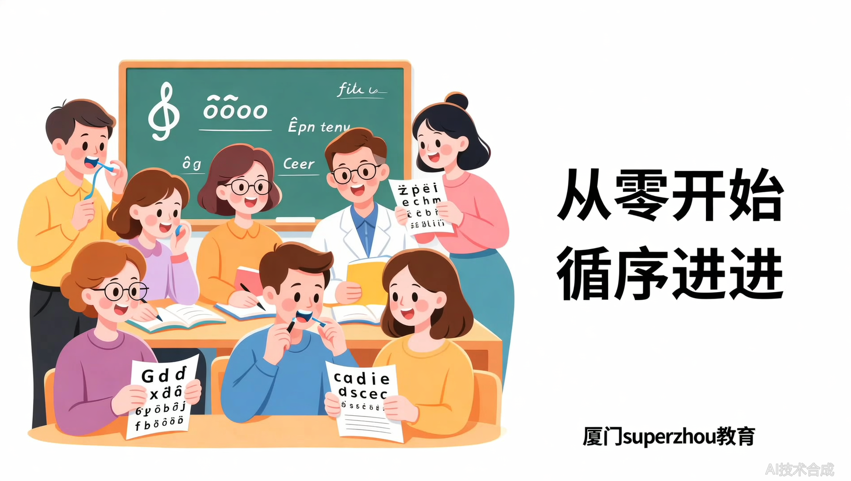 英语0基础想提升？厦门Superzhou教育成人英语A2/B1班，从音标开始教起