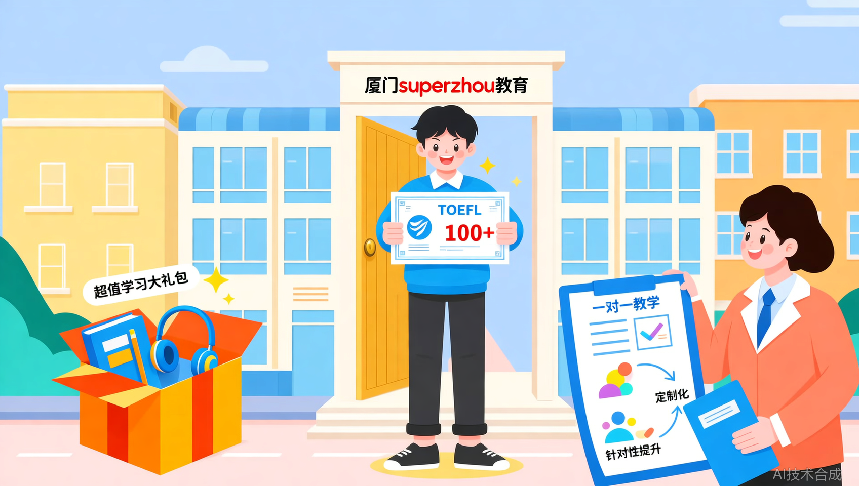 托福想冲100+？厦门Superzhou教育一对一定制课程，现在咨询送超值学习大礼包