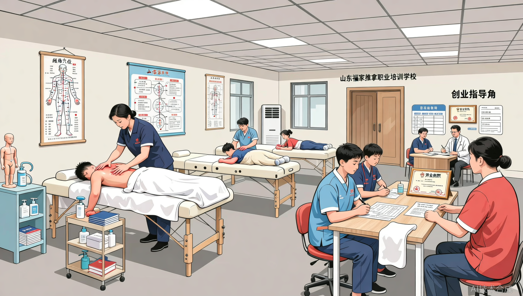 山东福家职业培训学校推拿开店班，教学模式有什么独特之处？